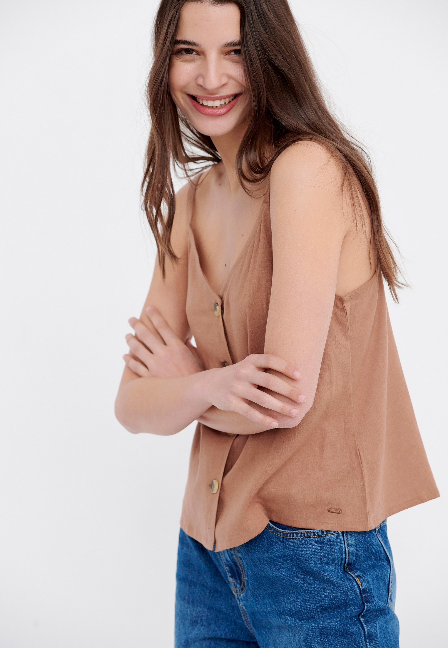 Women's Blouses Funky Buddha Brown