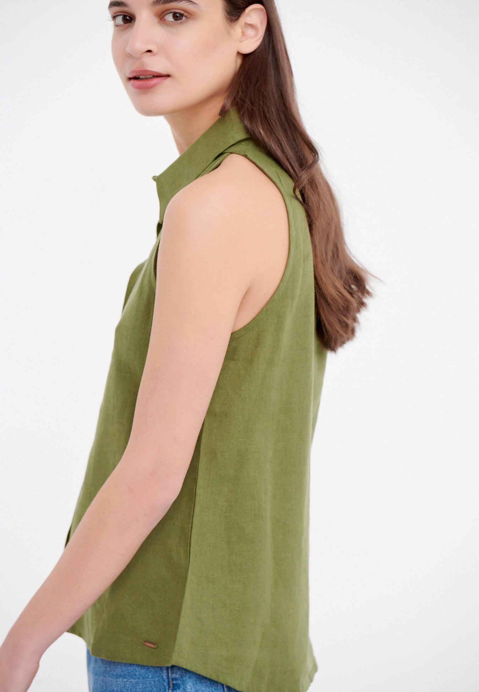 Loose fit πουκάμισο με λινό φωτογραφία