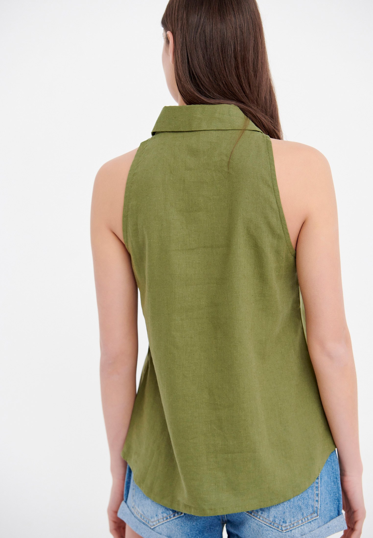 Loose fit πουκάμισο με λινό φωτογραφία