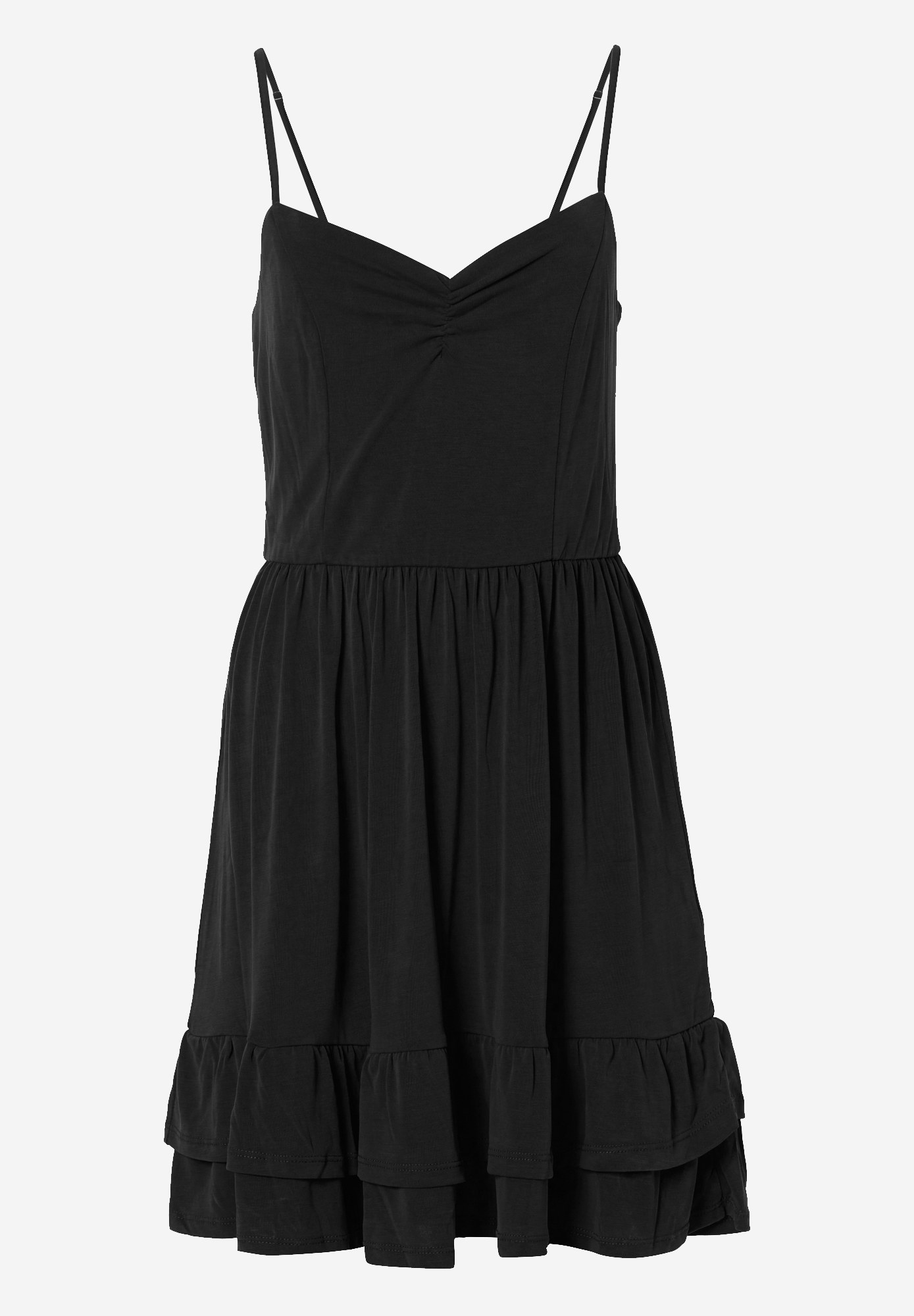 Μίνι φόρεμα με τιράντες και βολάν φωτογραφία