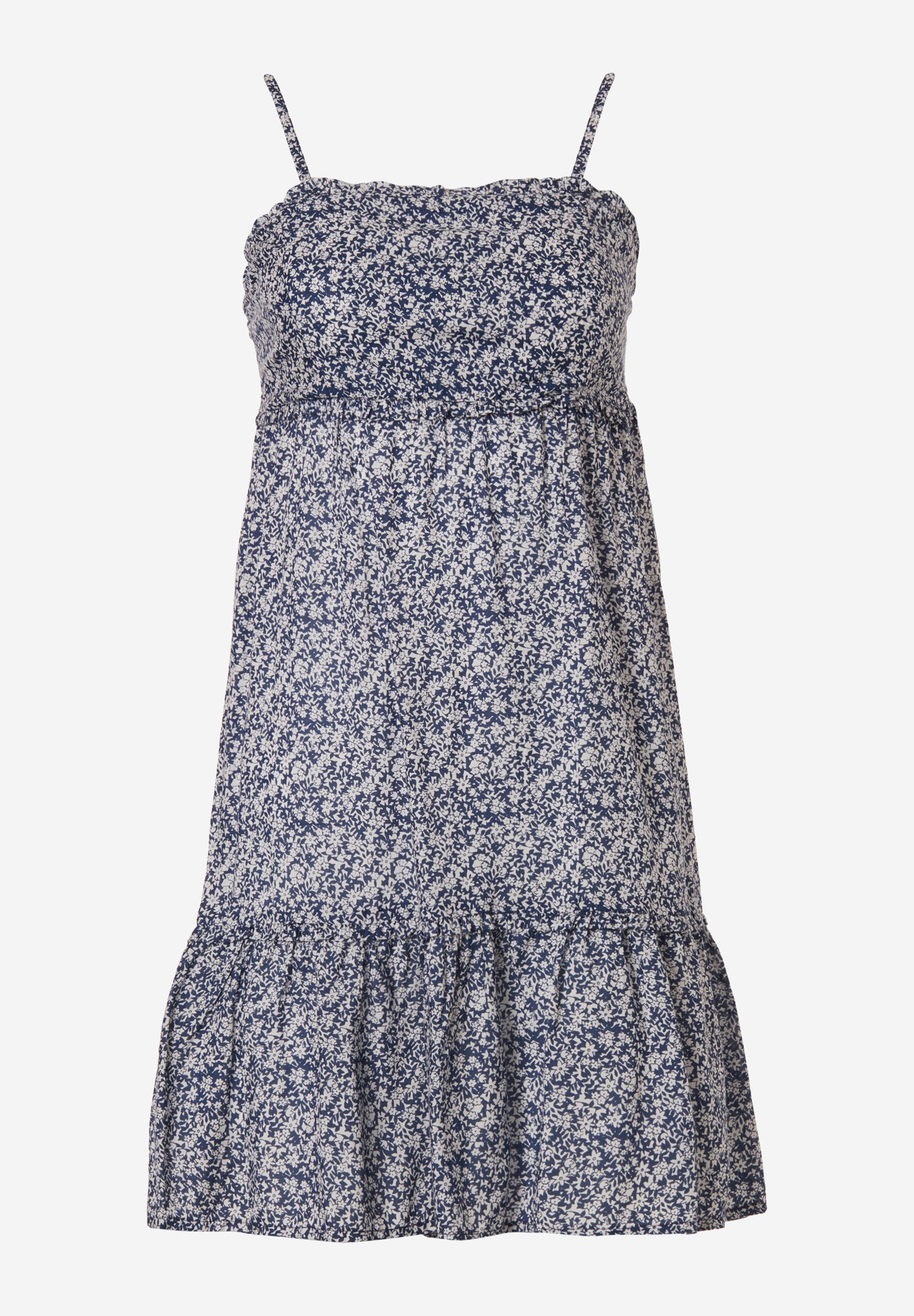 Εμπριμέ μίνι φόρεμα με τιράντες φωτογραφία