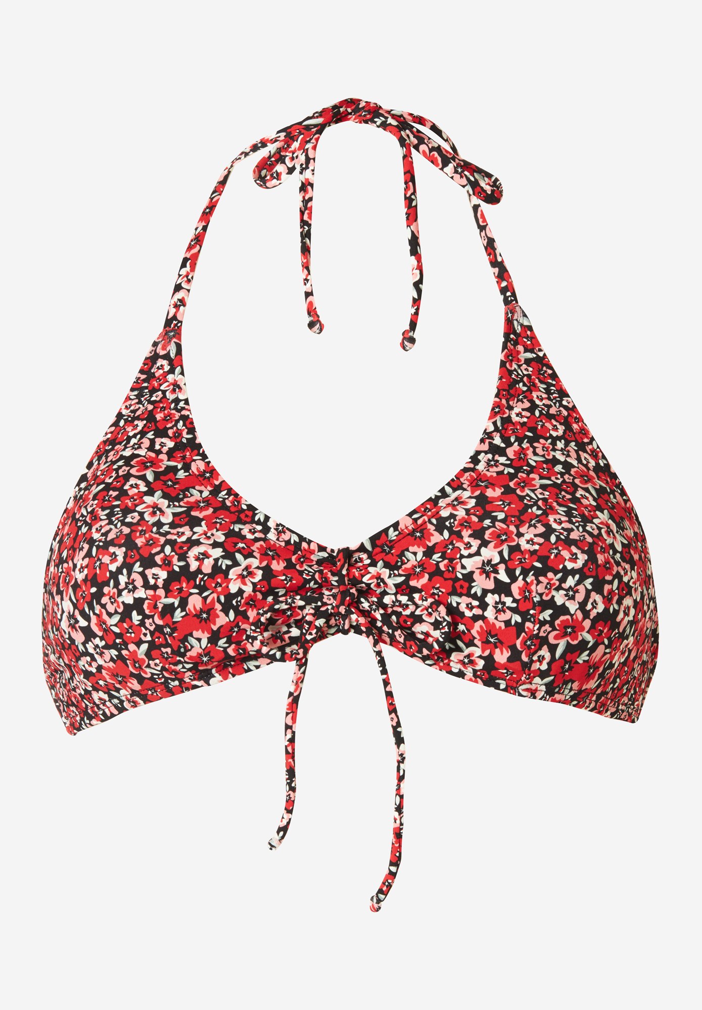 Φλοράλ μπικίνι τοπ με λαιμόκοψη halter φωτογραφία