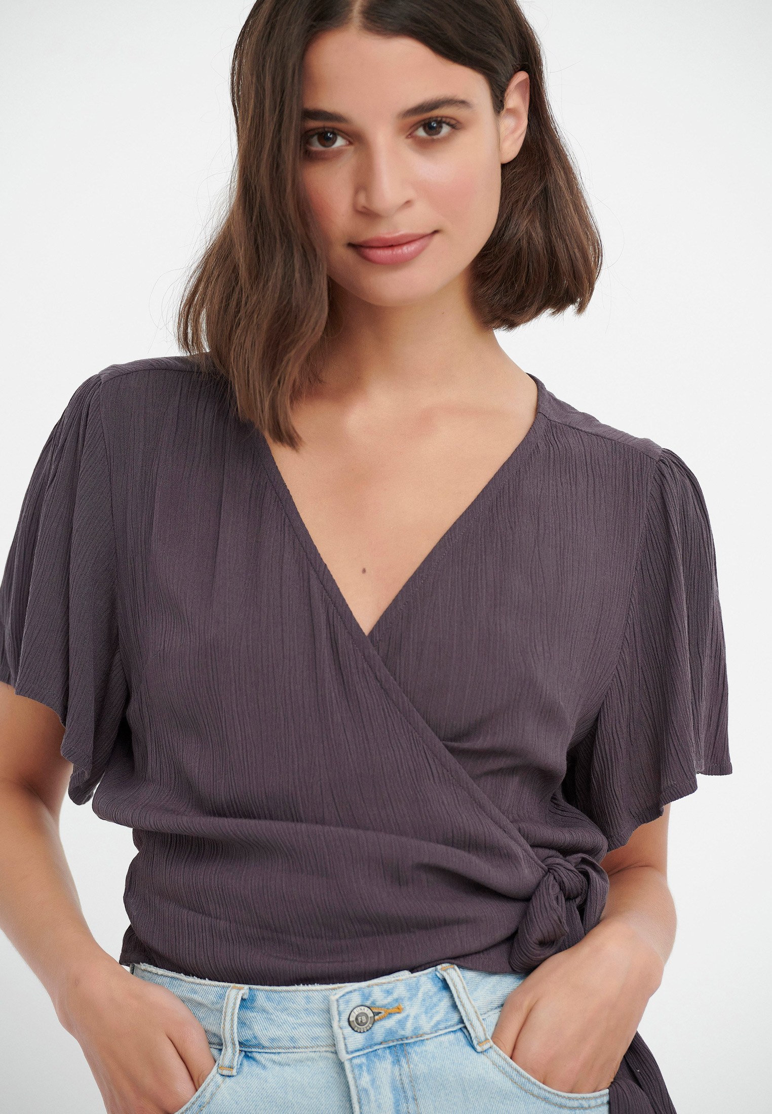 Women's Blouses Funky Buddha Gray