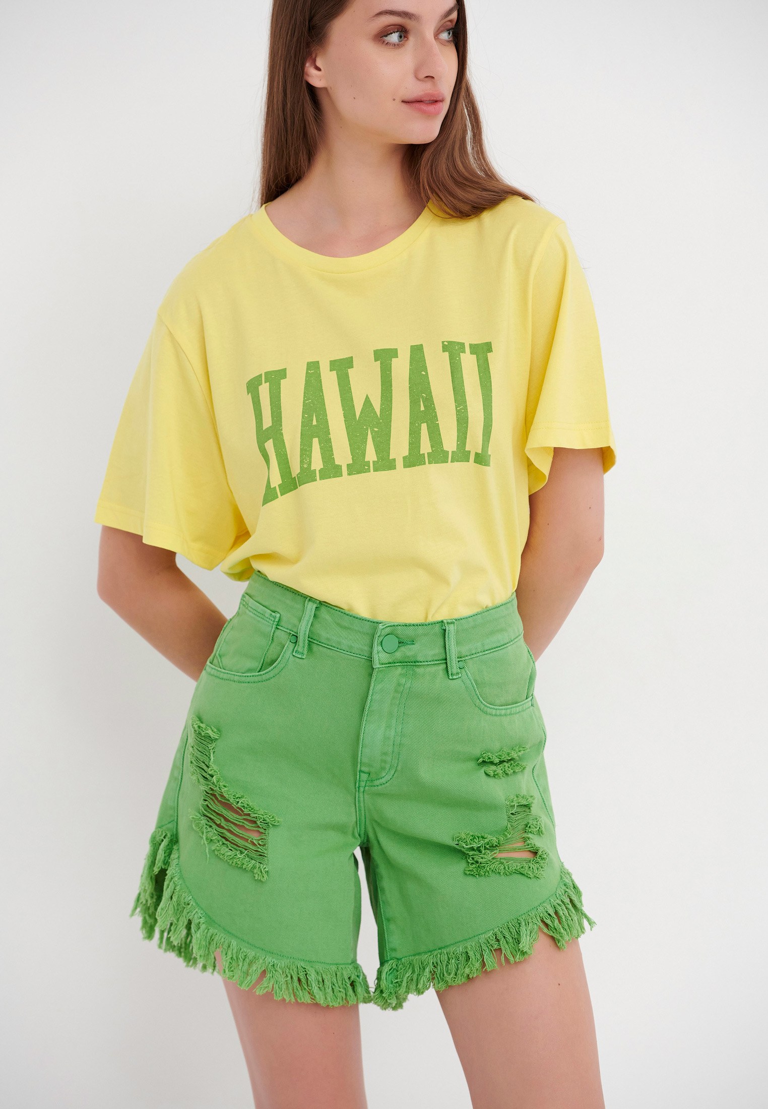 Women's Shorts Funky Buddha Green