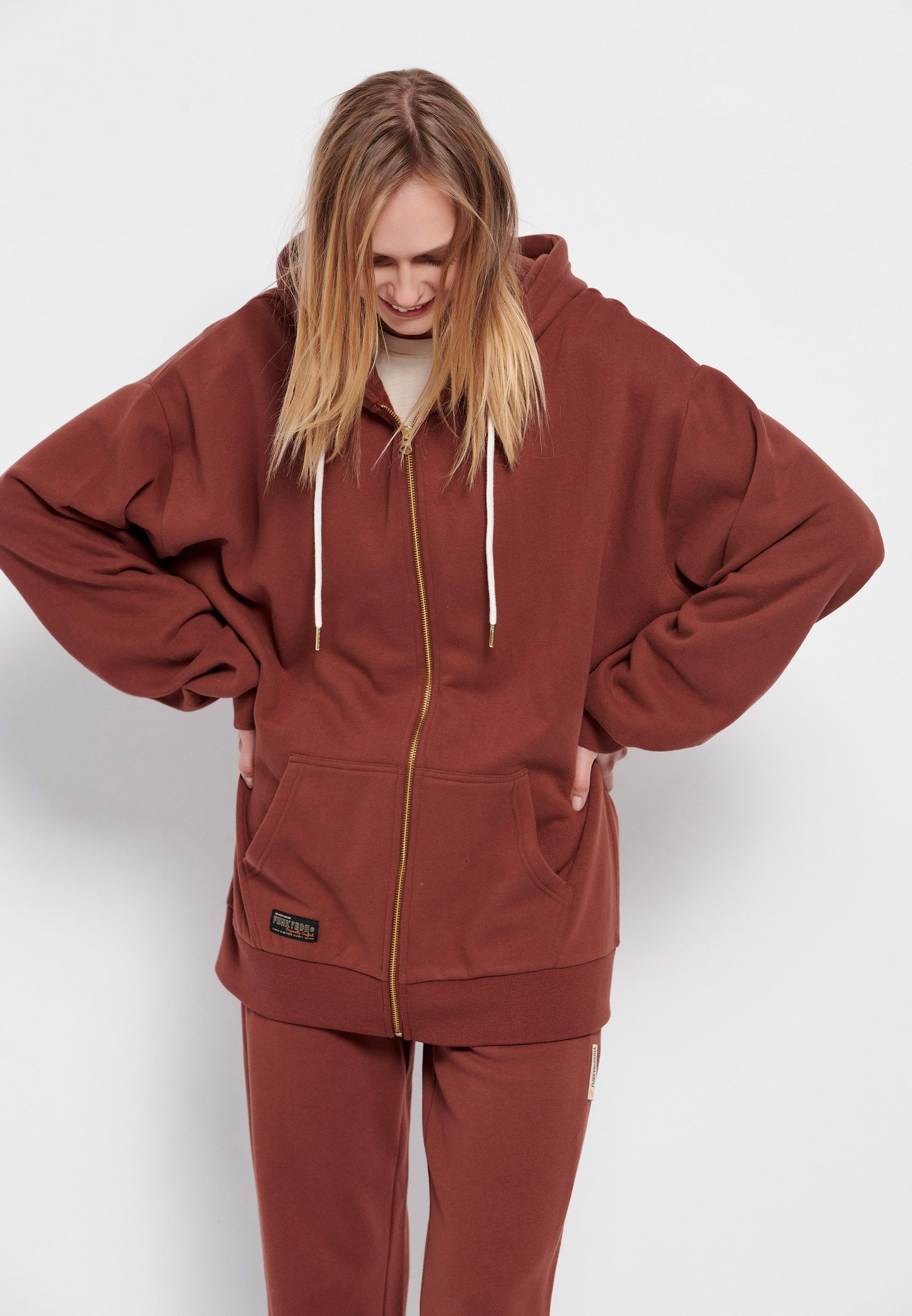 Loose fit ζακέτα με τύπωμα στην κουκούλα φωτογραφία