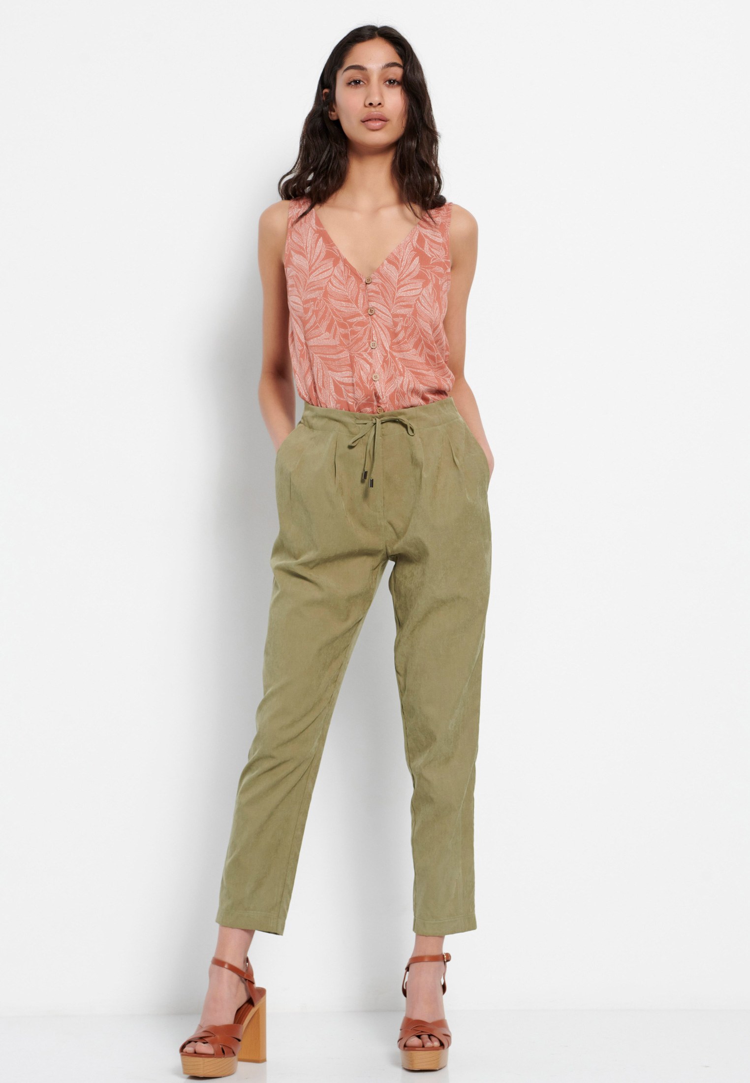 Women's Trousers Funky Buddha Olive