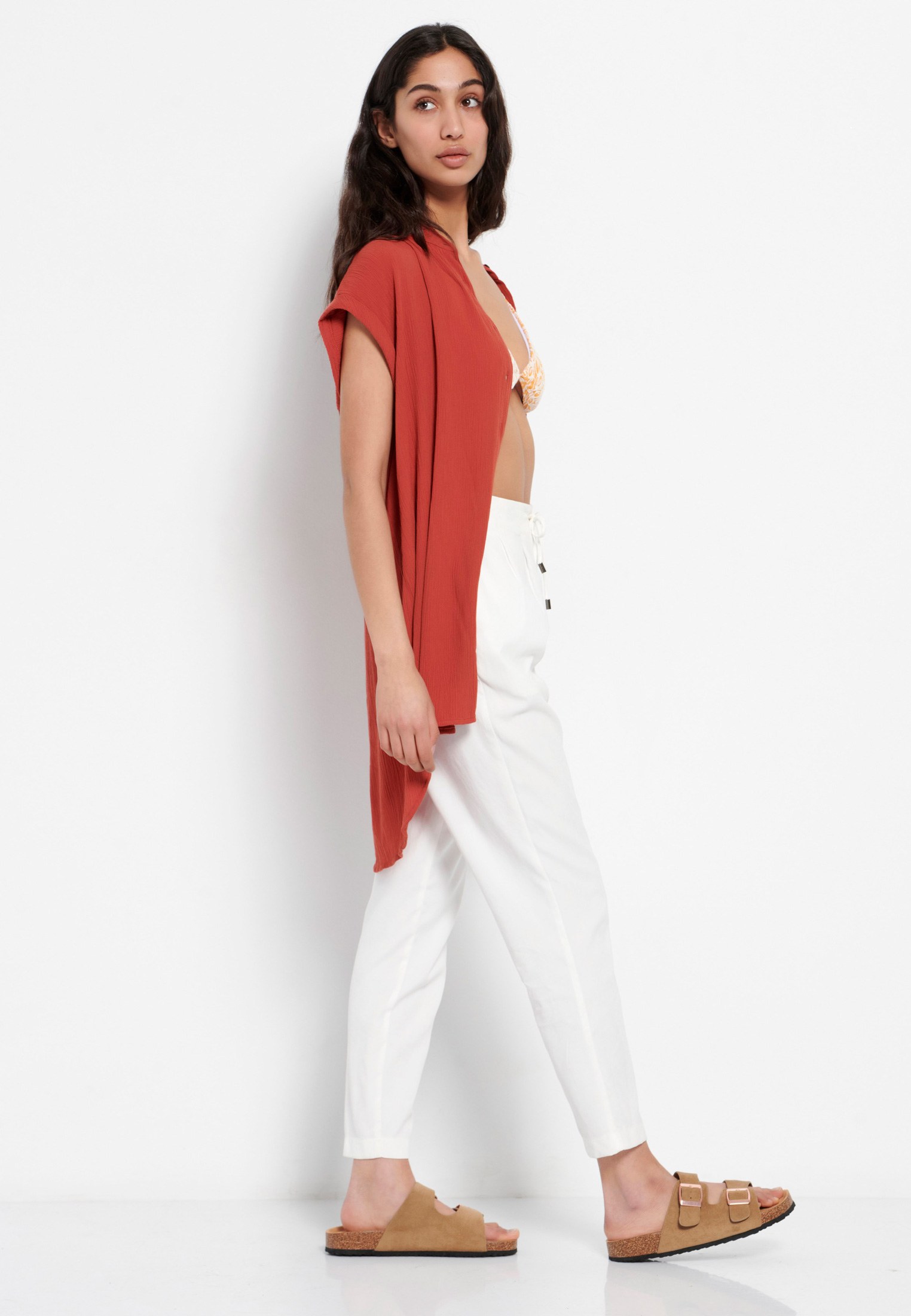 Women's Trousers Funky Buddha White