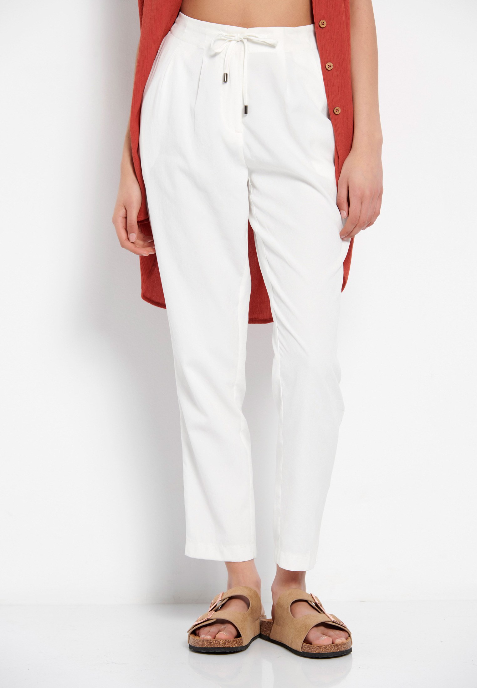Women's Trousers Funky Buddha White