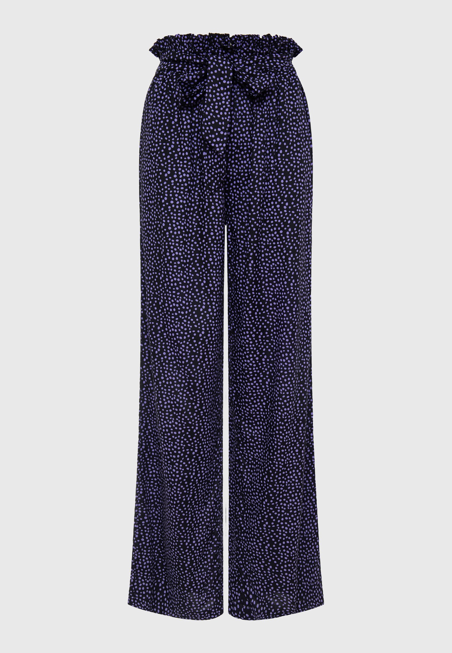 Wide leg εμπριμέ παντελόνα με ελαστική μέση