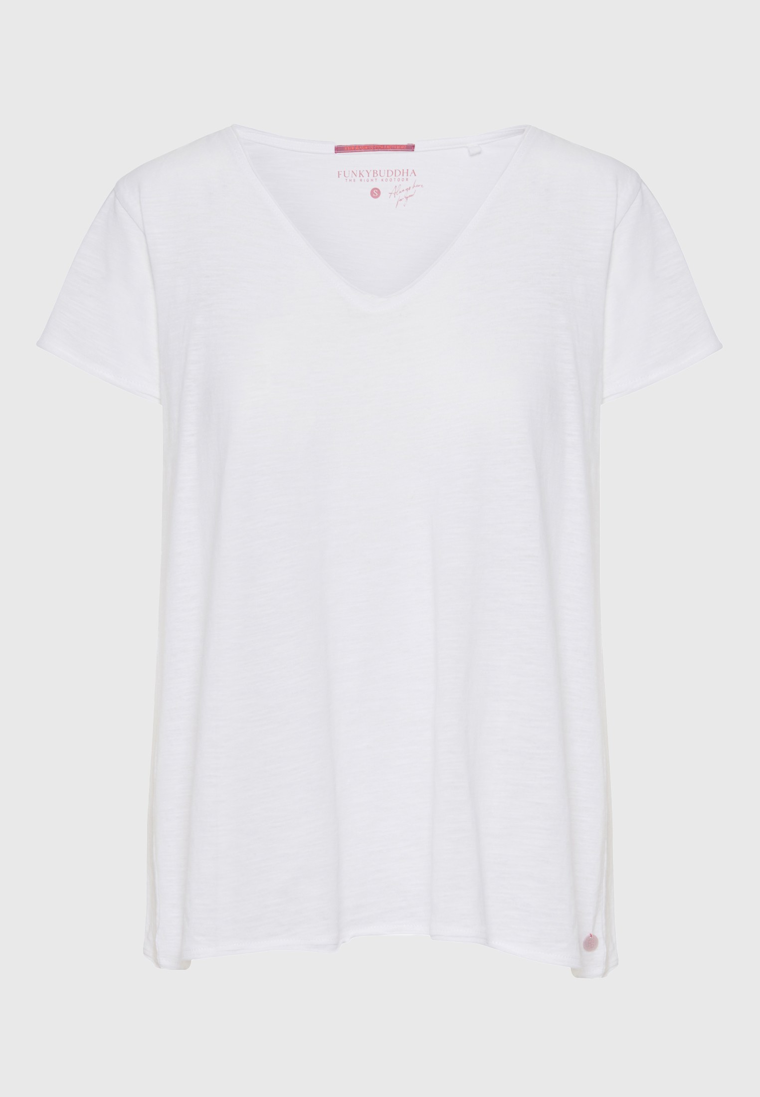 Γυναικείο V-neck μονόχρωμο t-shirt - The essentials φωτογραφία