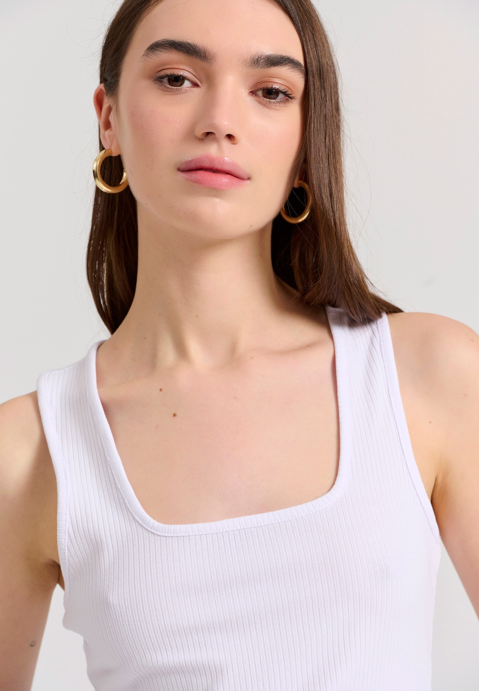 Tank top σε rib ύφανση φωτογραφία