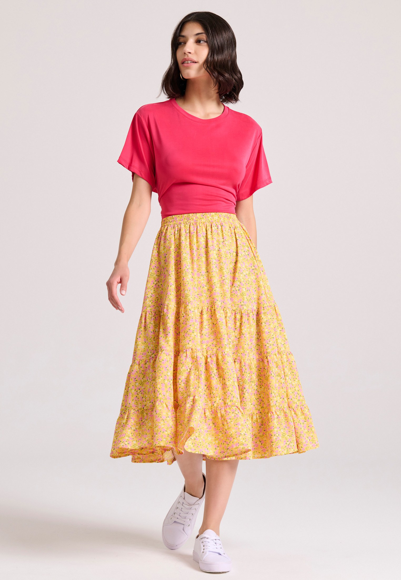 Women's Midi Skirts Funky Buddha Yellow
