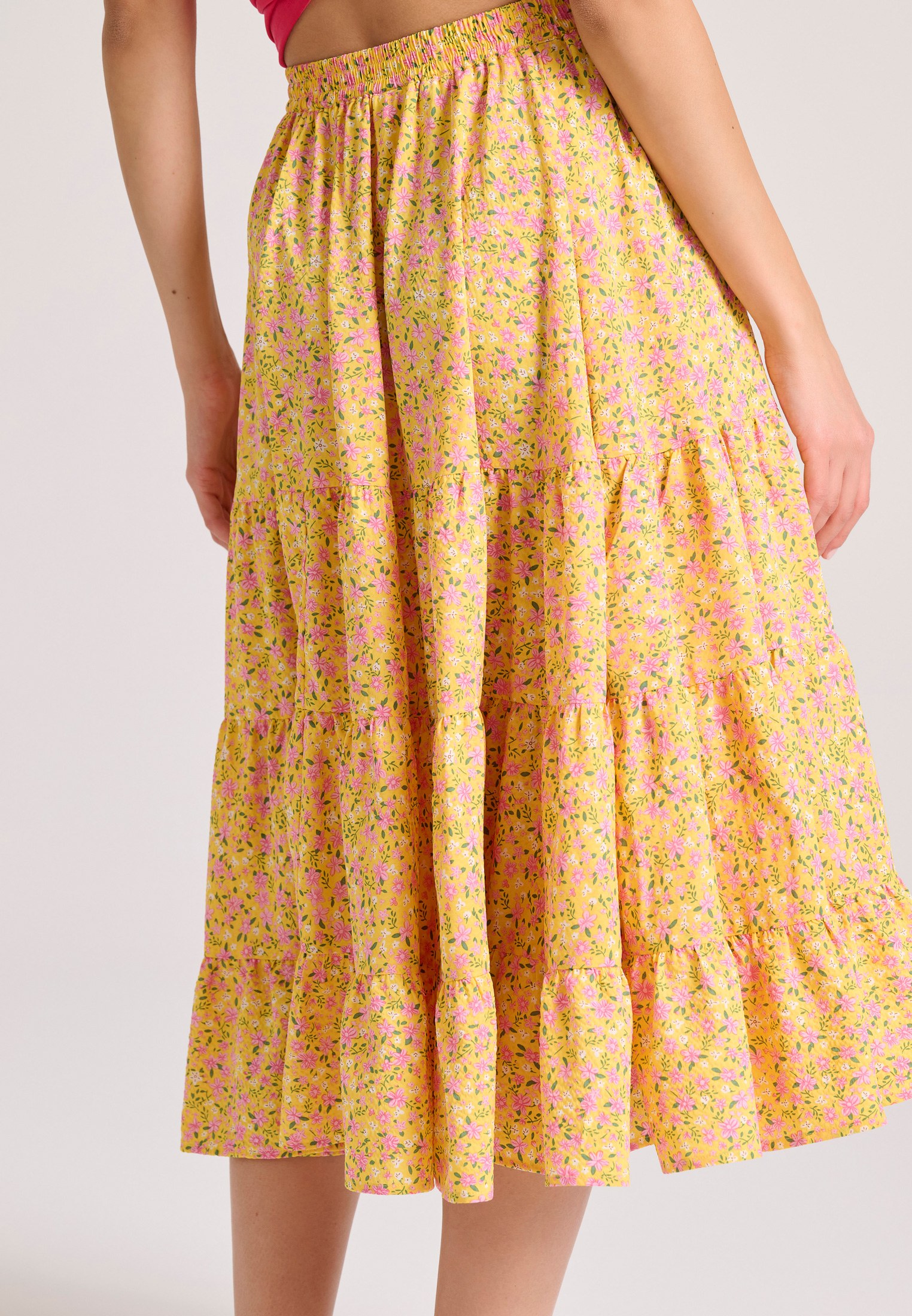 Women's Midi Skirts Funky Buddha Yellow