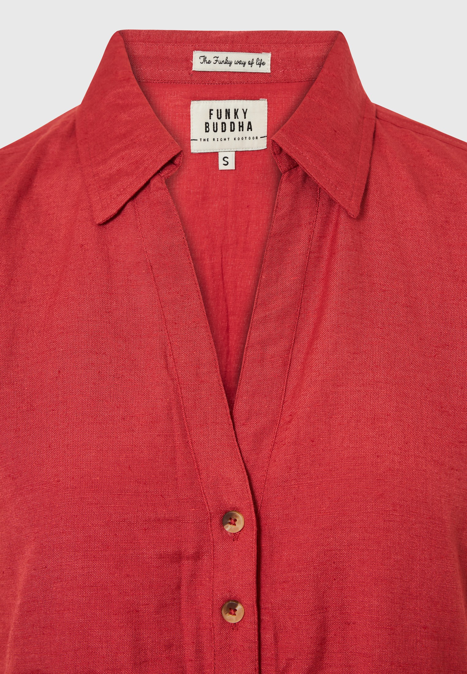 Μίνι linen blend σεμιζιέ φόρεμα με βολάν φωτογραφία