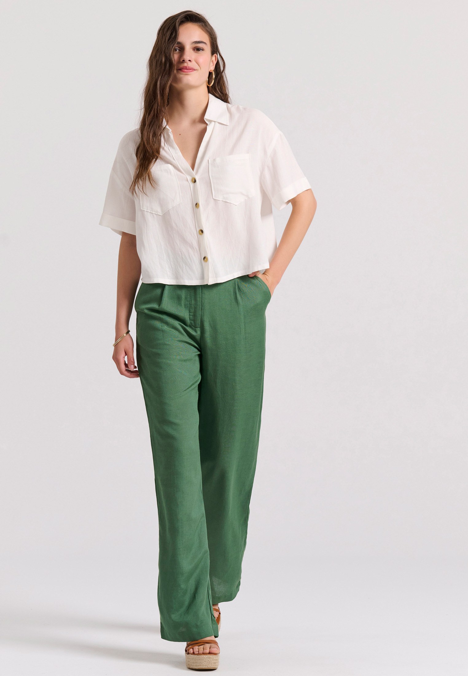 Women's Trousers Funky Buddha Green