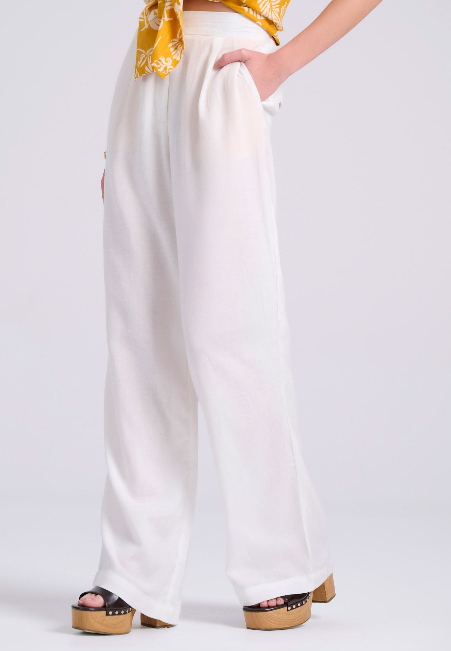 Women's Trousers Funky Buddha White