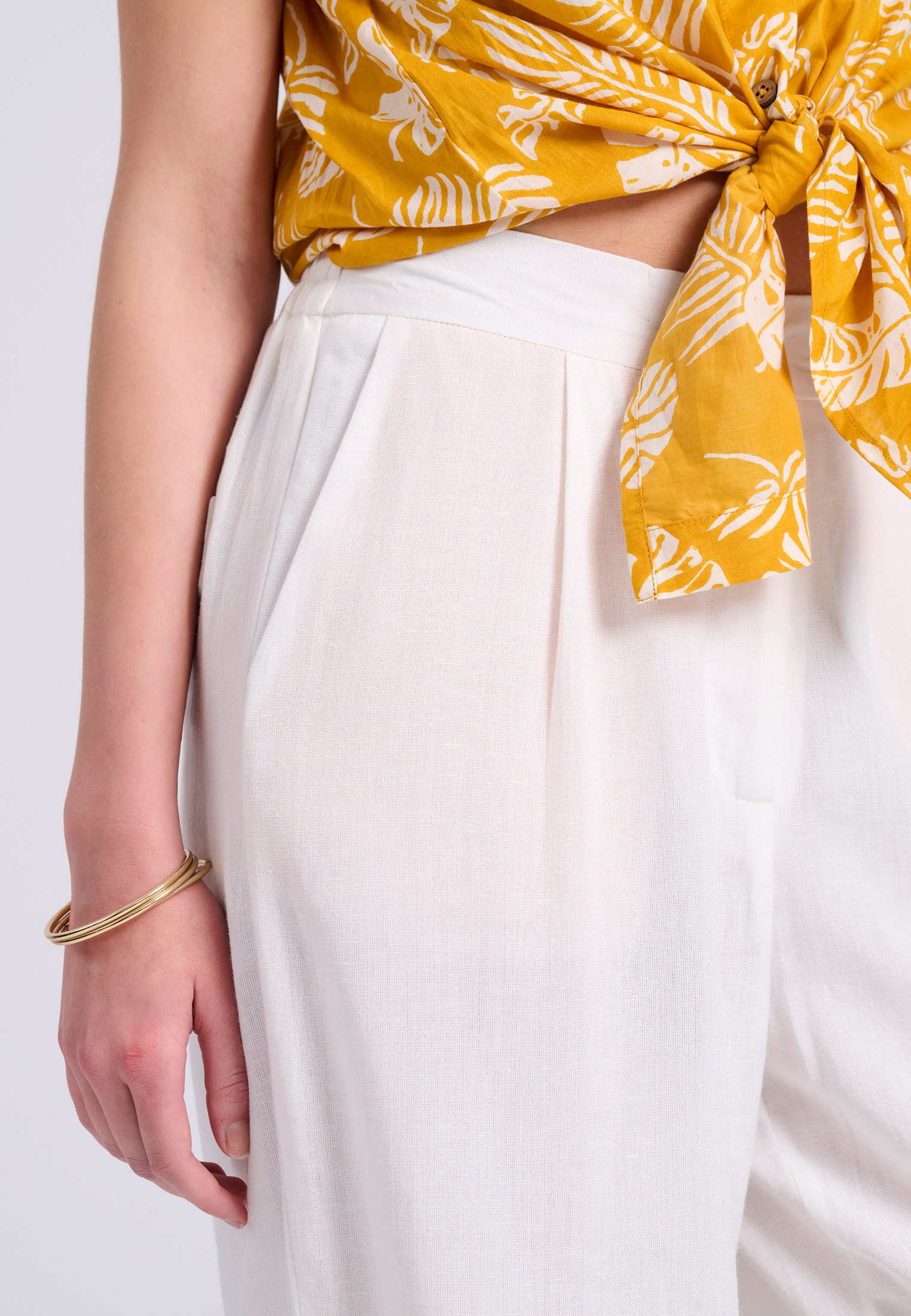 Women's Trousers Funky Buddha White