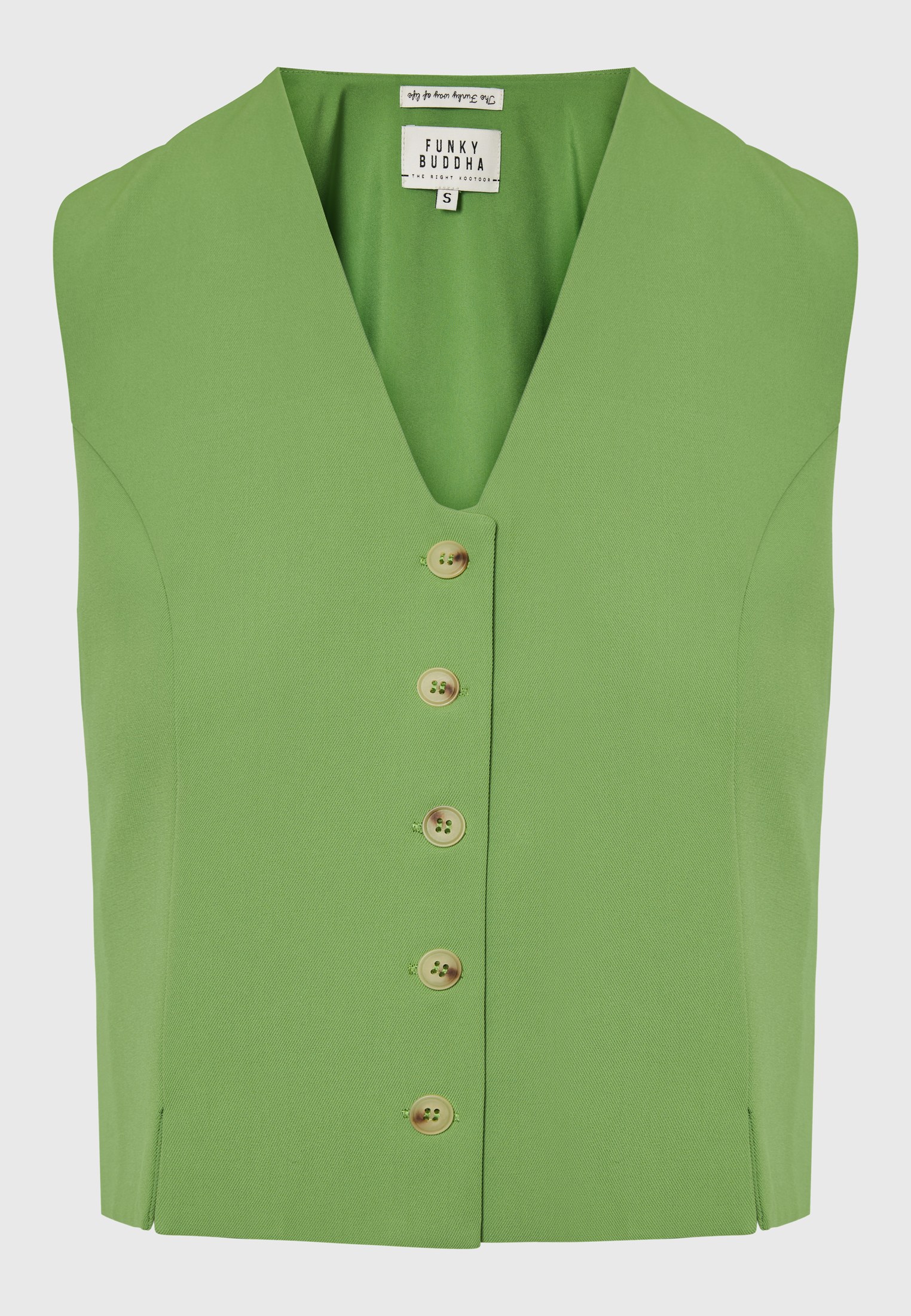 Women's Sleeveless Tops Funky Buddha Green