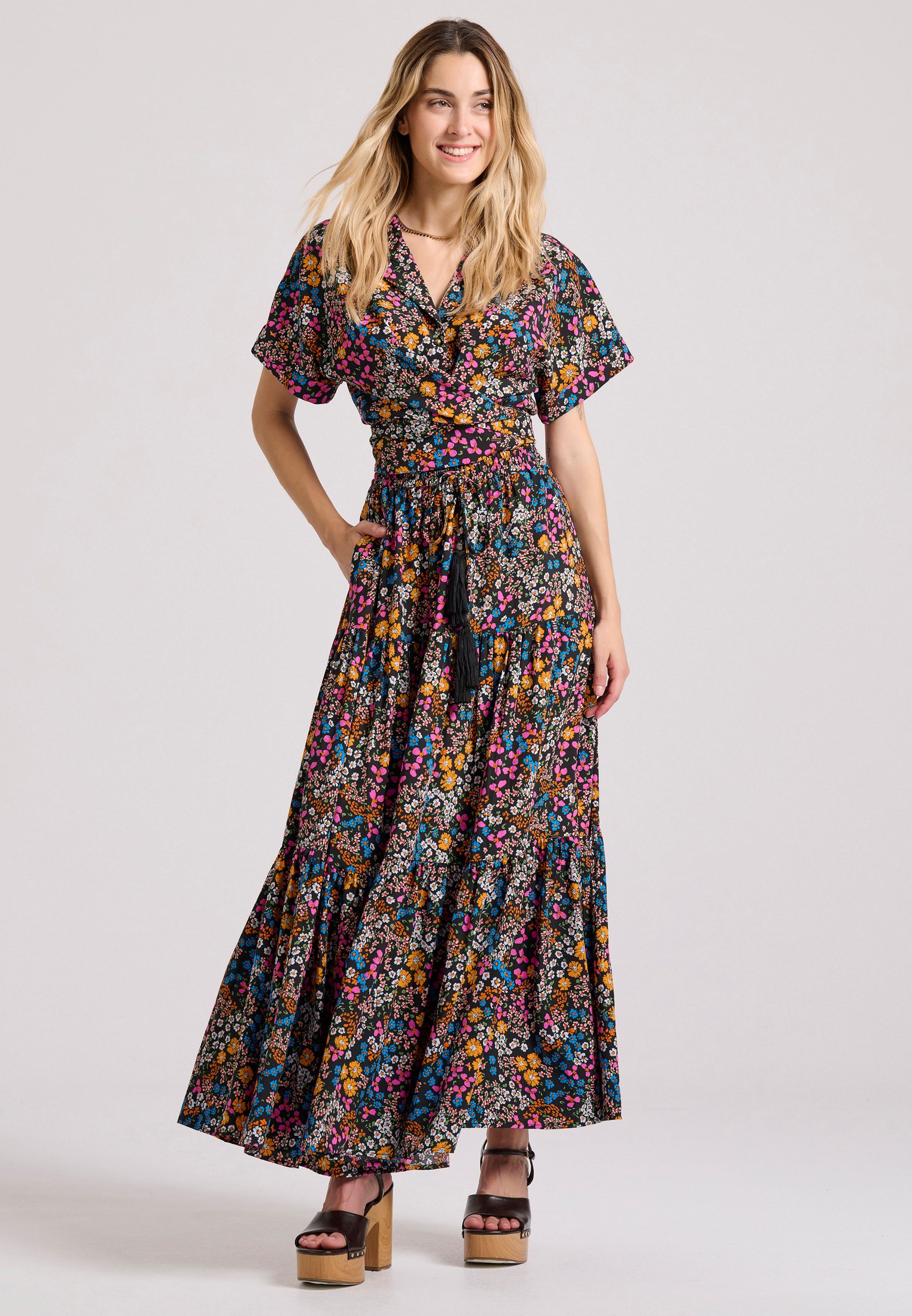 Women's Midi Skirts Funky Buddha Black