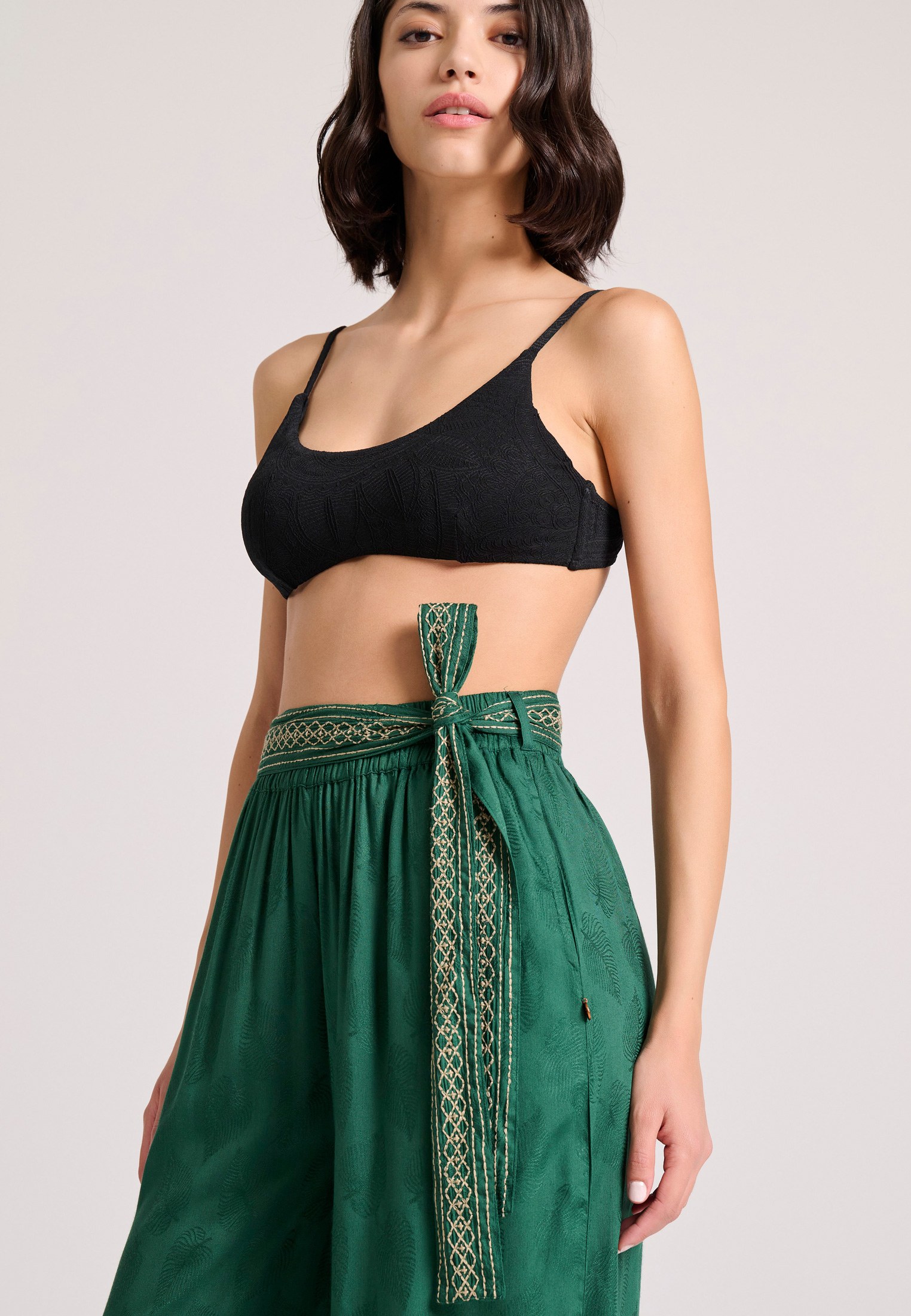 Women's Trousers Funky Buddha Green