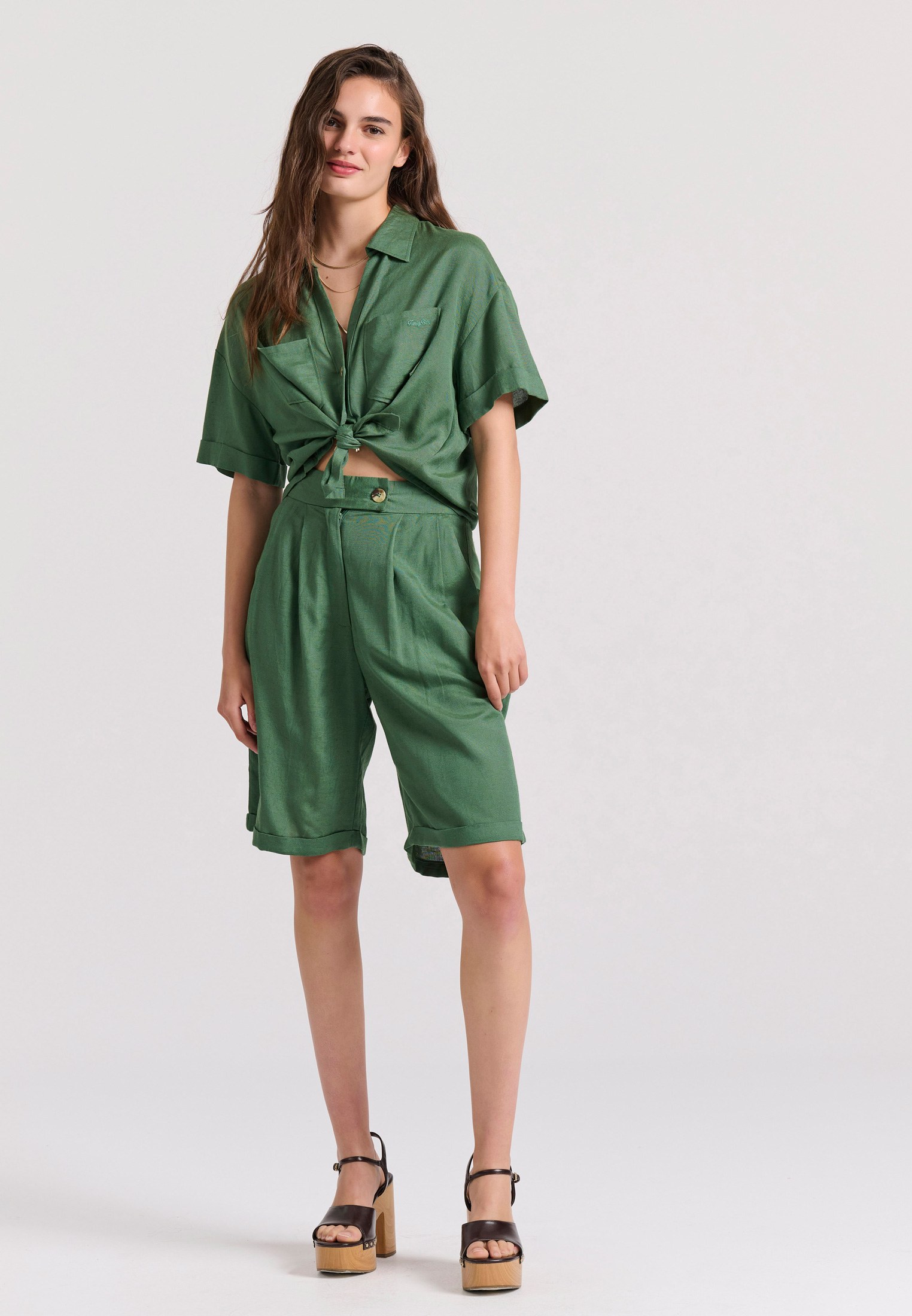 Women's Shorts Funky Buddha Green