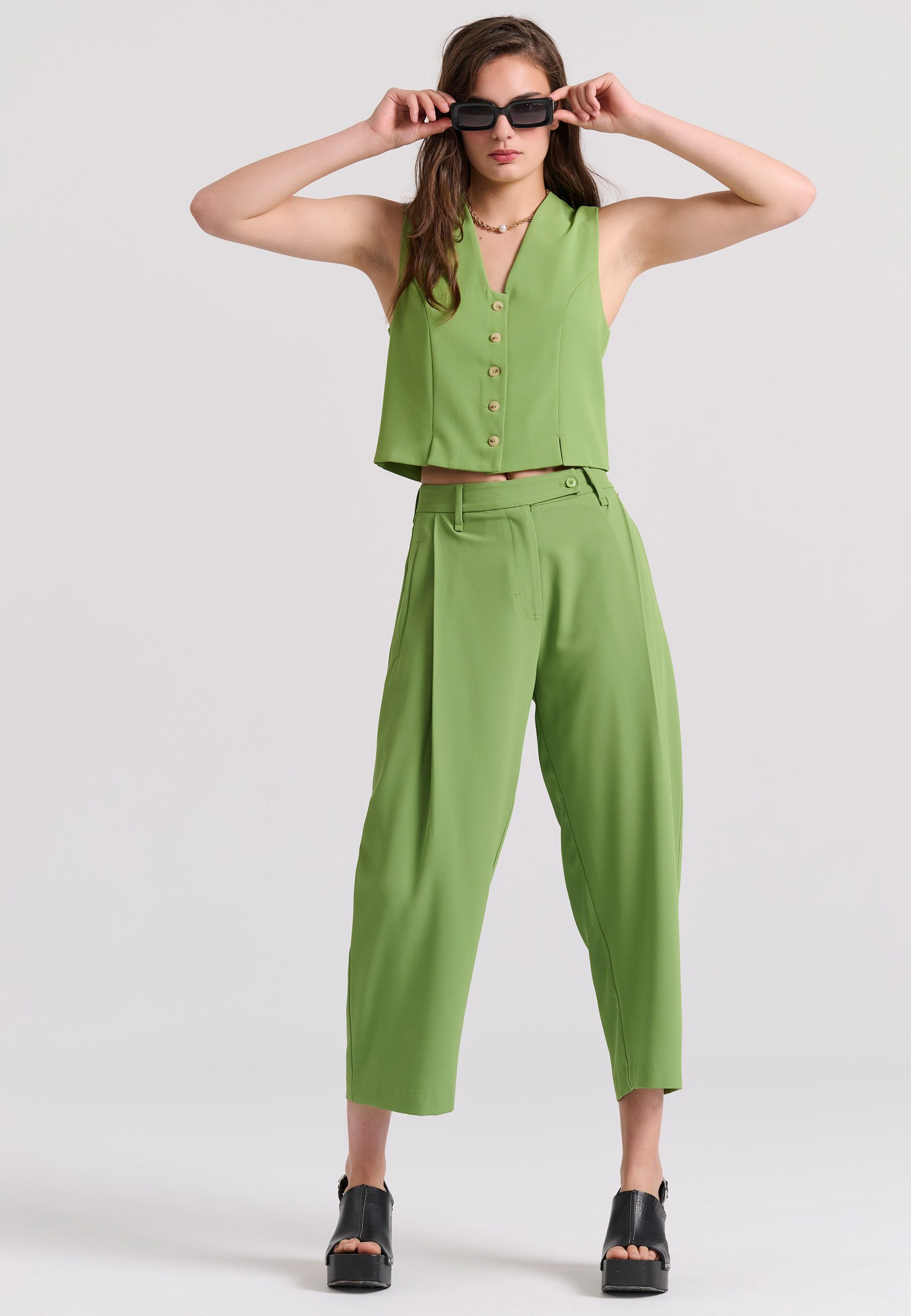 Women's Trousers Funky Buddha Green