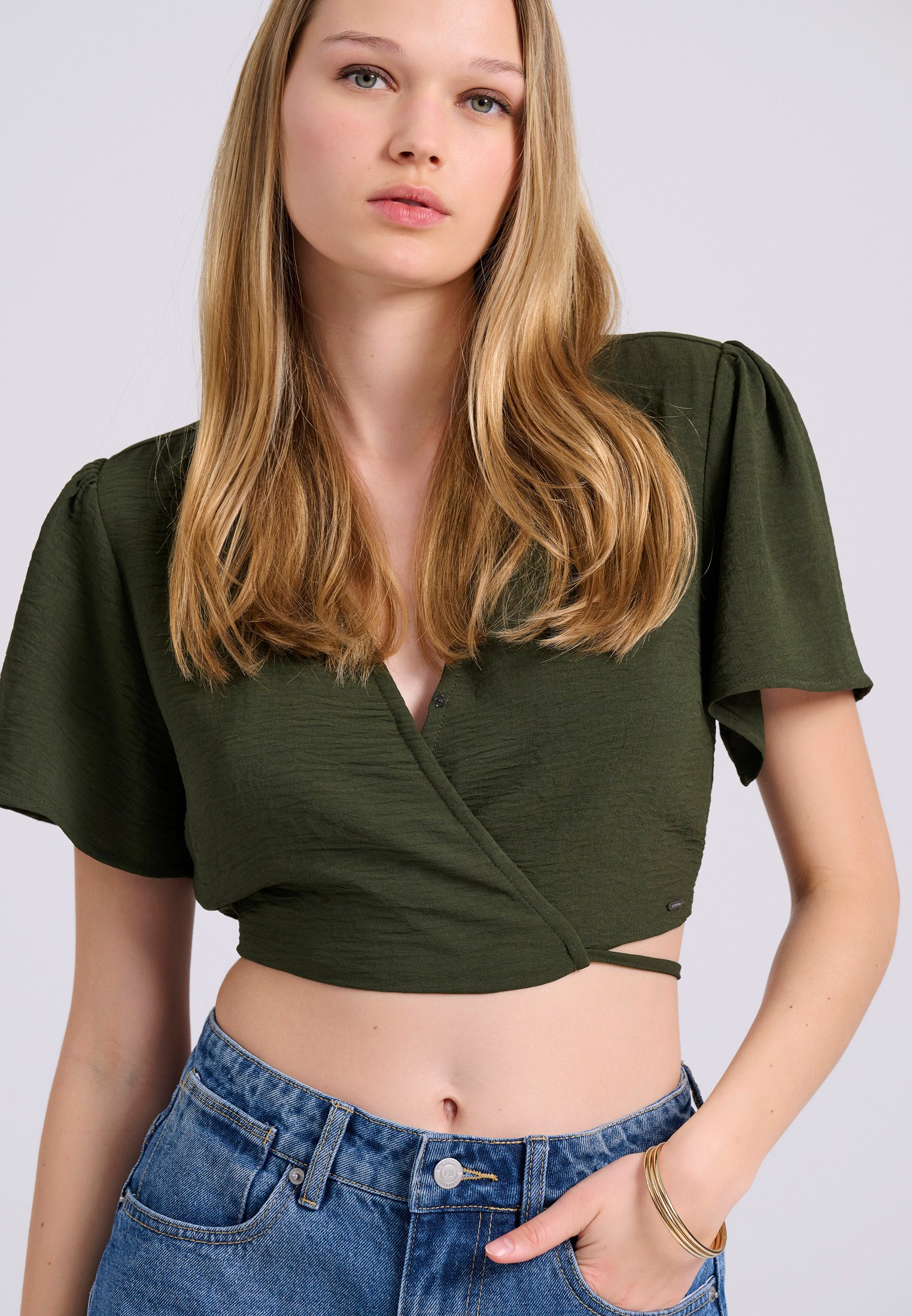 Women's Blouses Funky Buddha Khaki