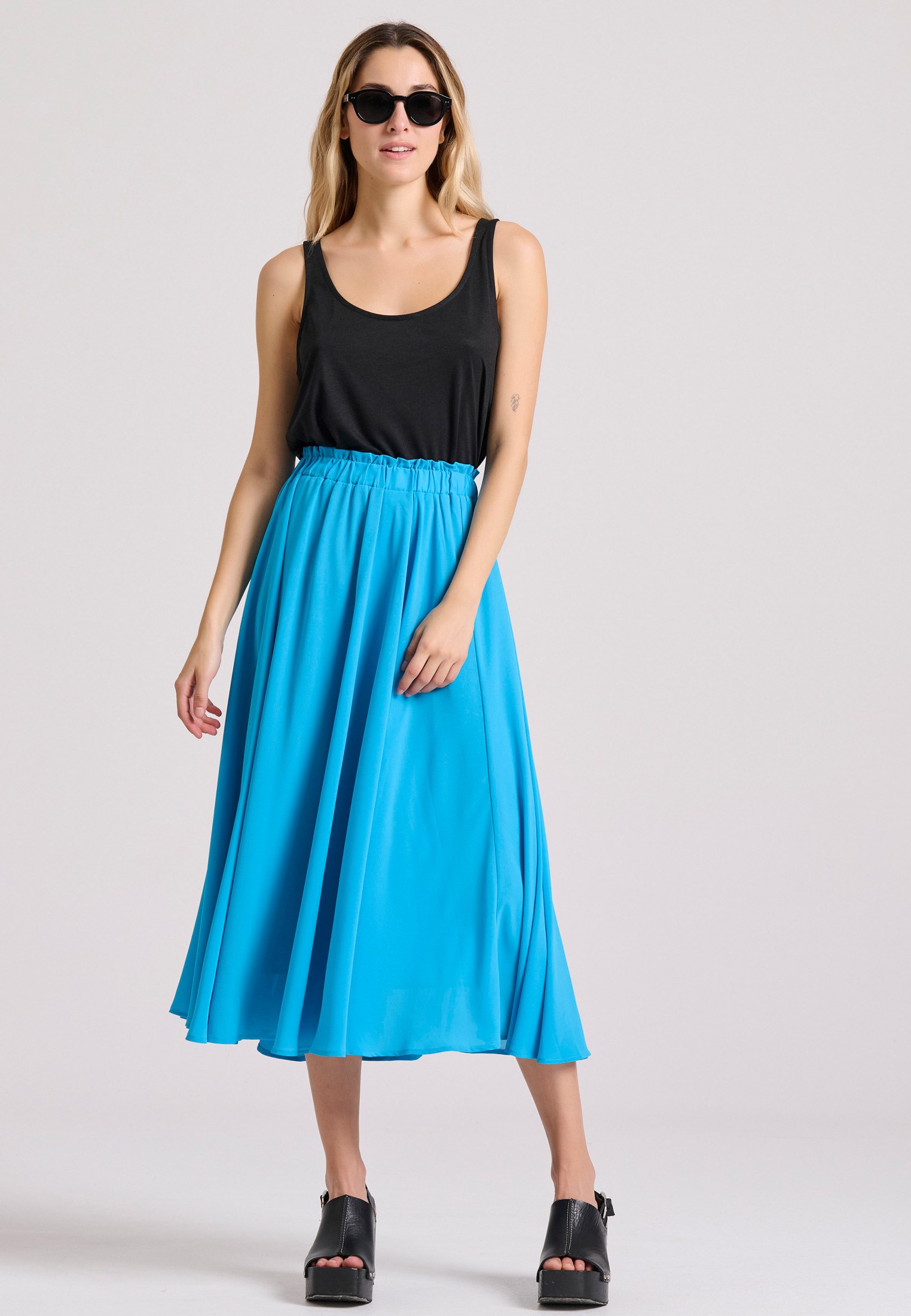 Women's Midi Skirts Funky Buddha Blue