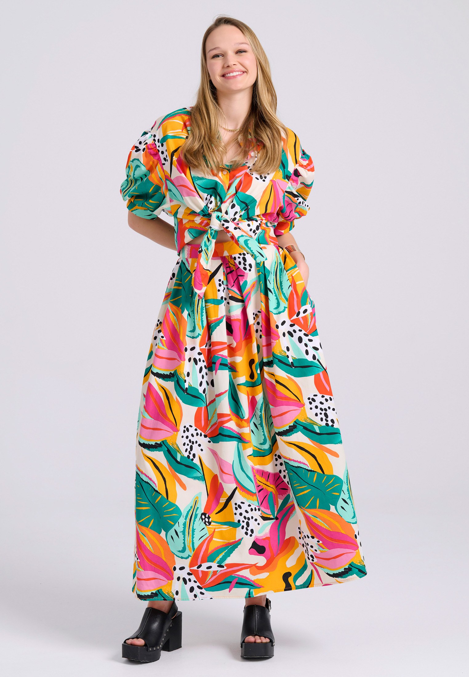 Women's Midi Skirts Funky Buddha Multicolor