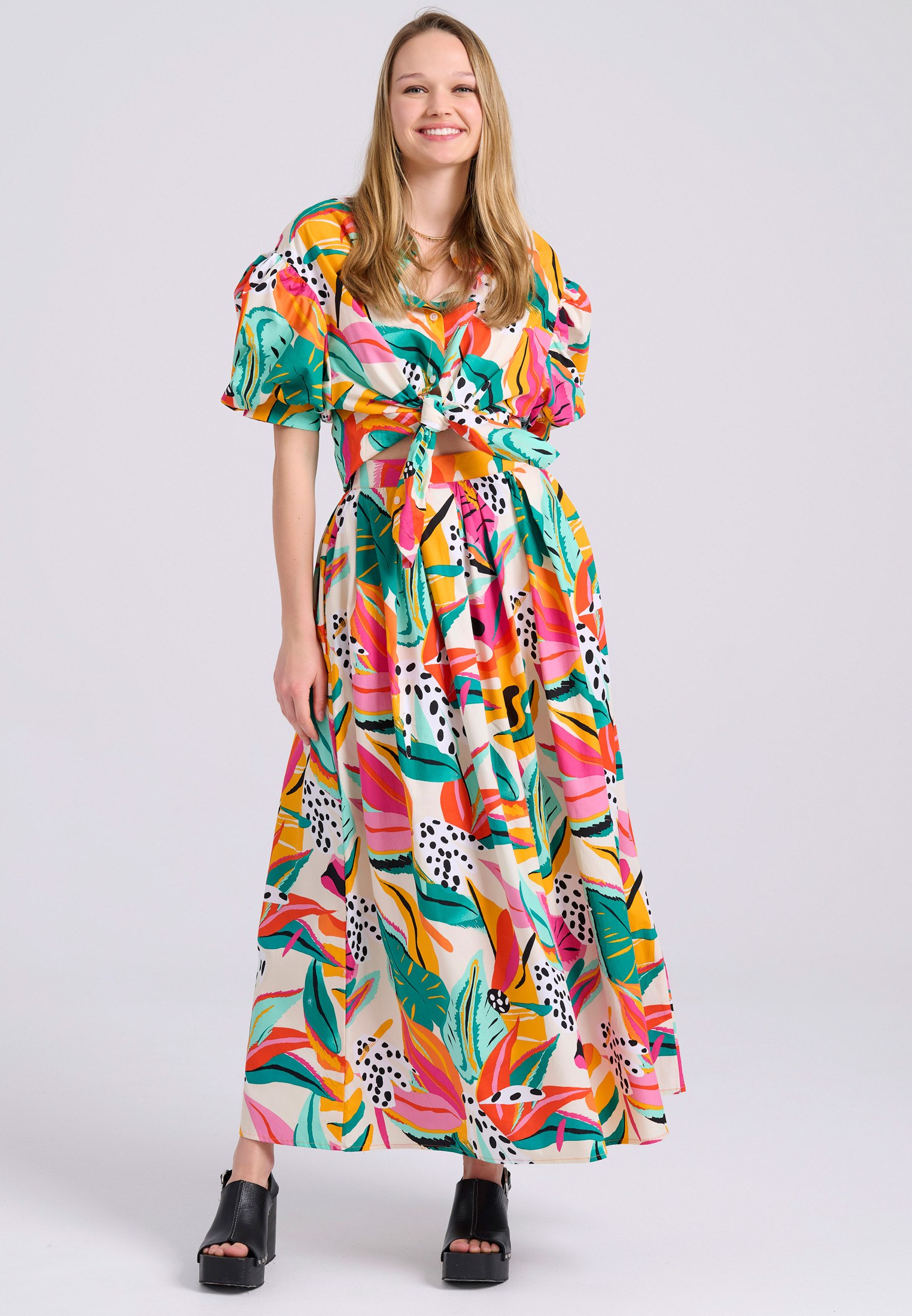 Women's Midi Skirts Funky Buddha Multicolor