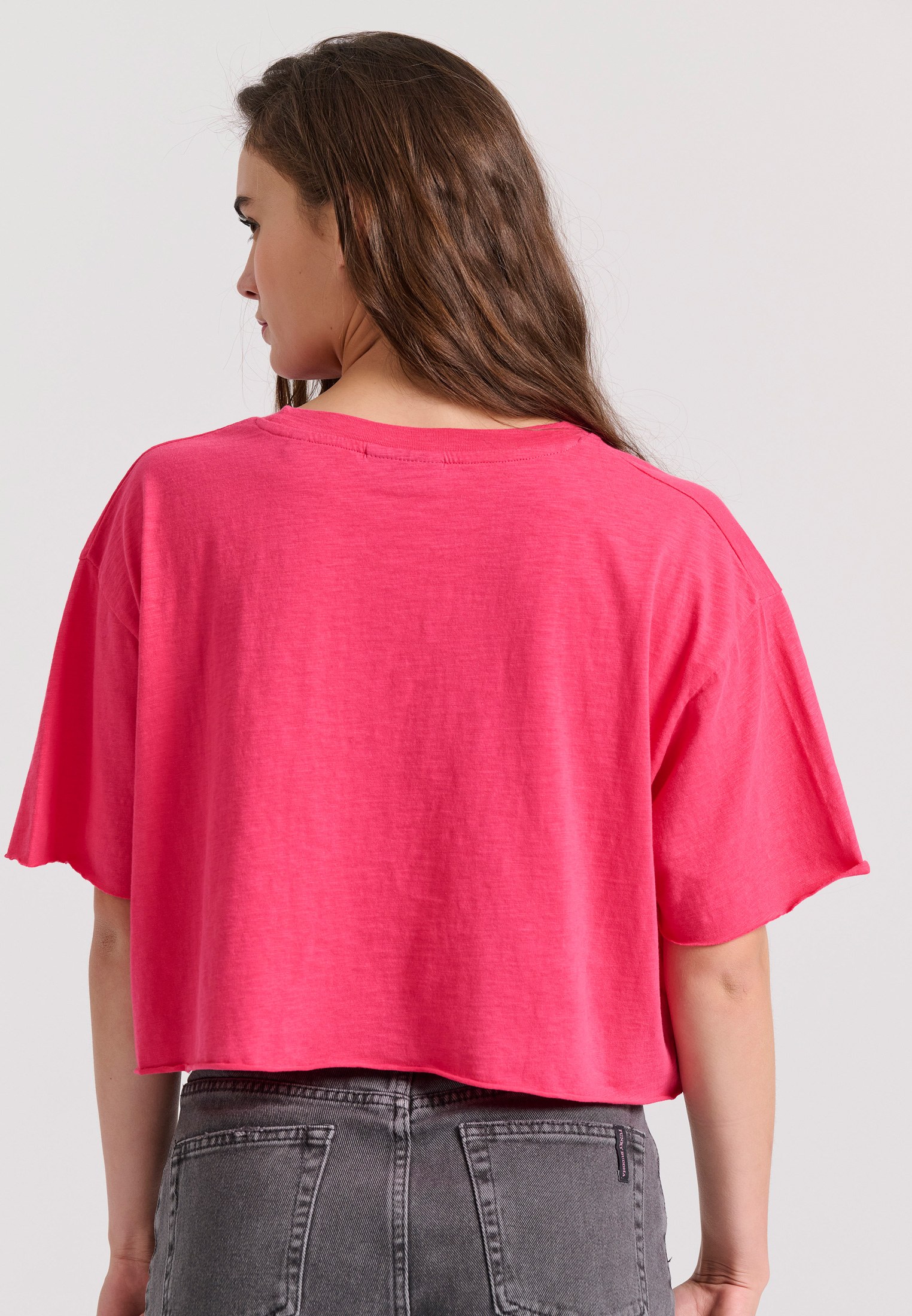 Loose fit cropped t-shirt με τύπωμα φωτογραφία