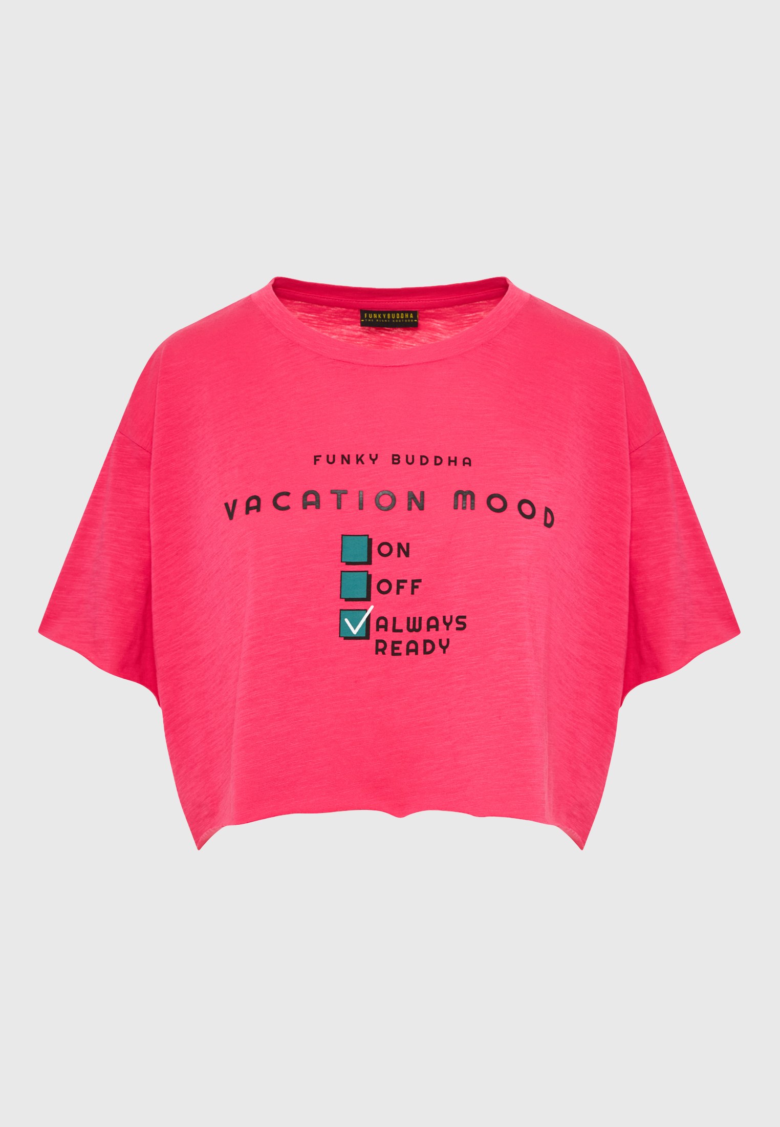 Loose fit cropped t-shirt με τύπωμα φωτογραφία