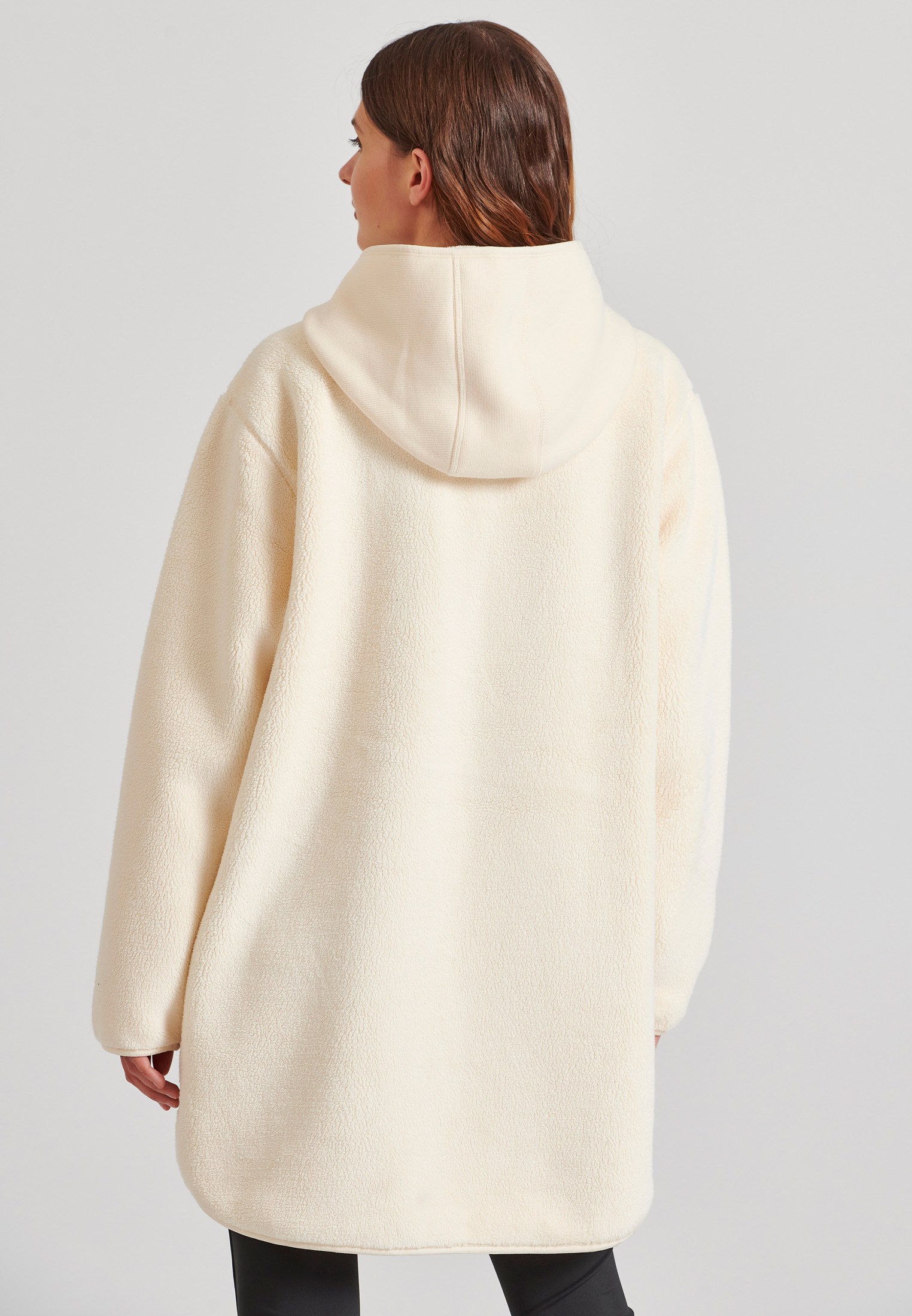 Μακριά fleece oversized γυναικεία φούτερ ζεκέτα φωτογραφία