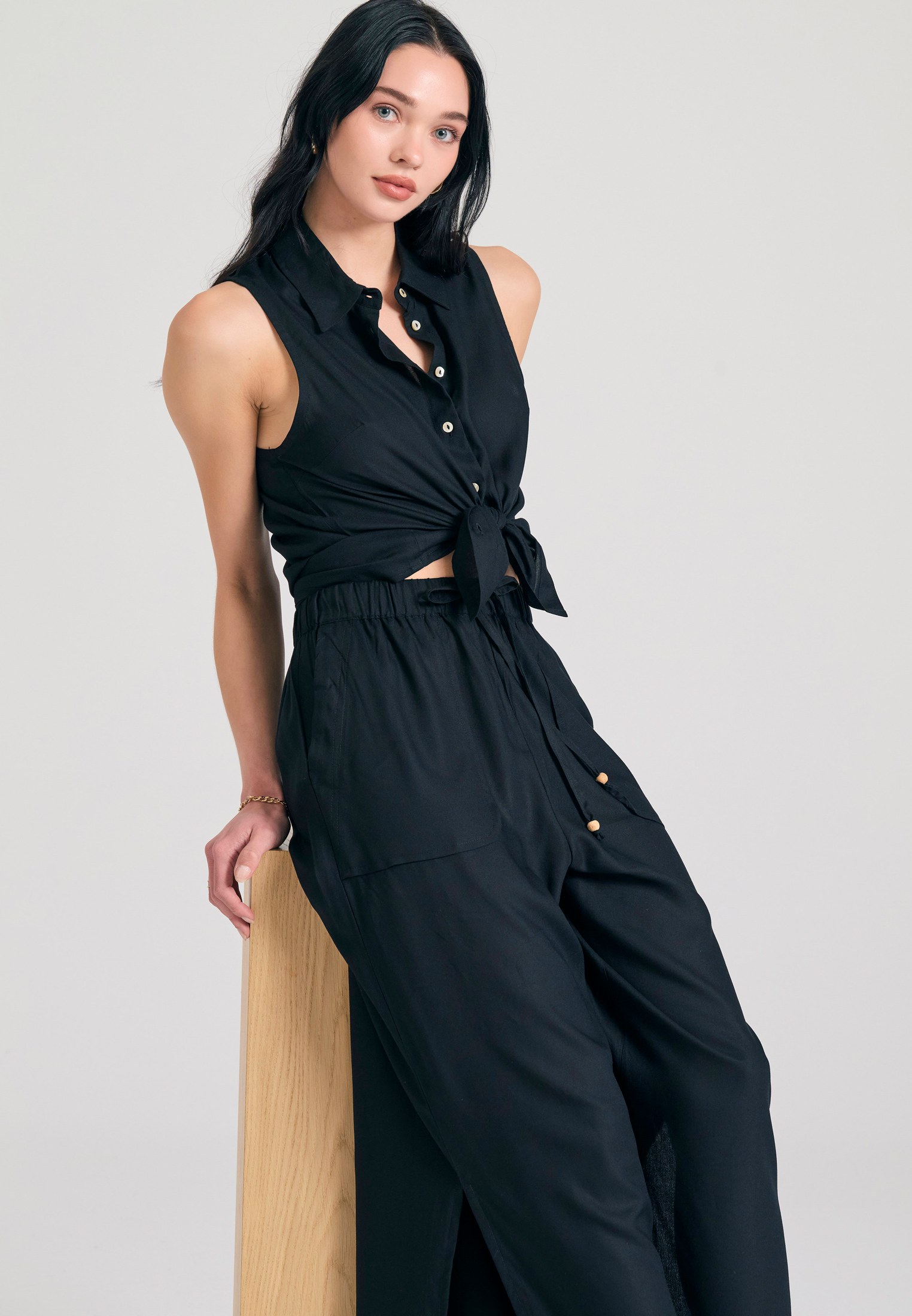 Women's Trousers Funky Buddha Black