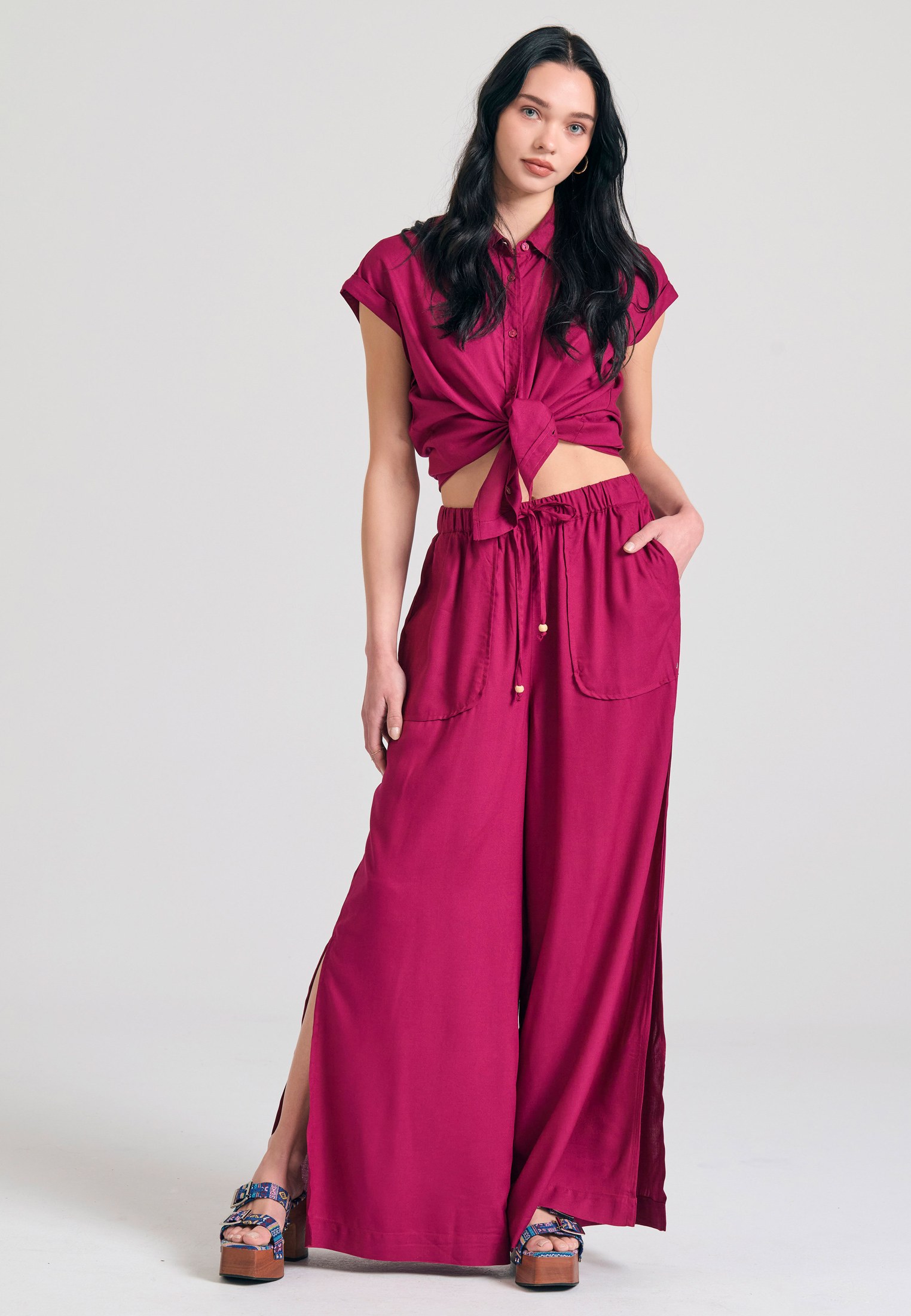 Γυναικείο loose fit πουκάμισο από βισκόζη