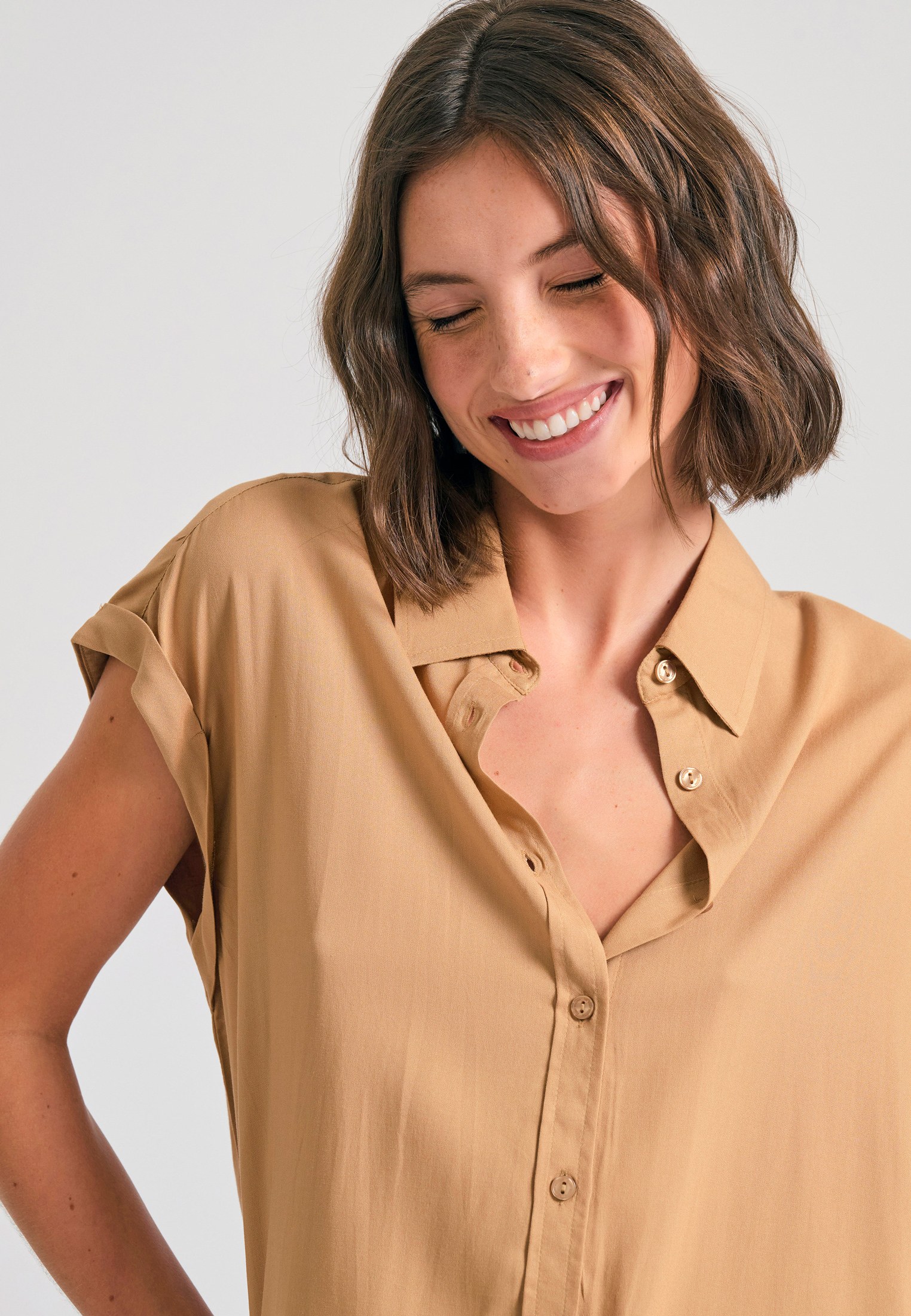 Women's Shirts Funky Buddha Beige