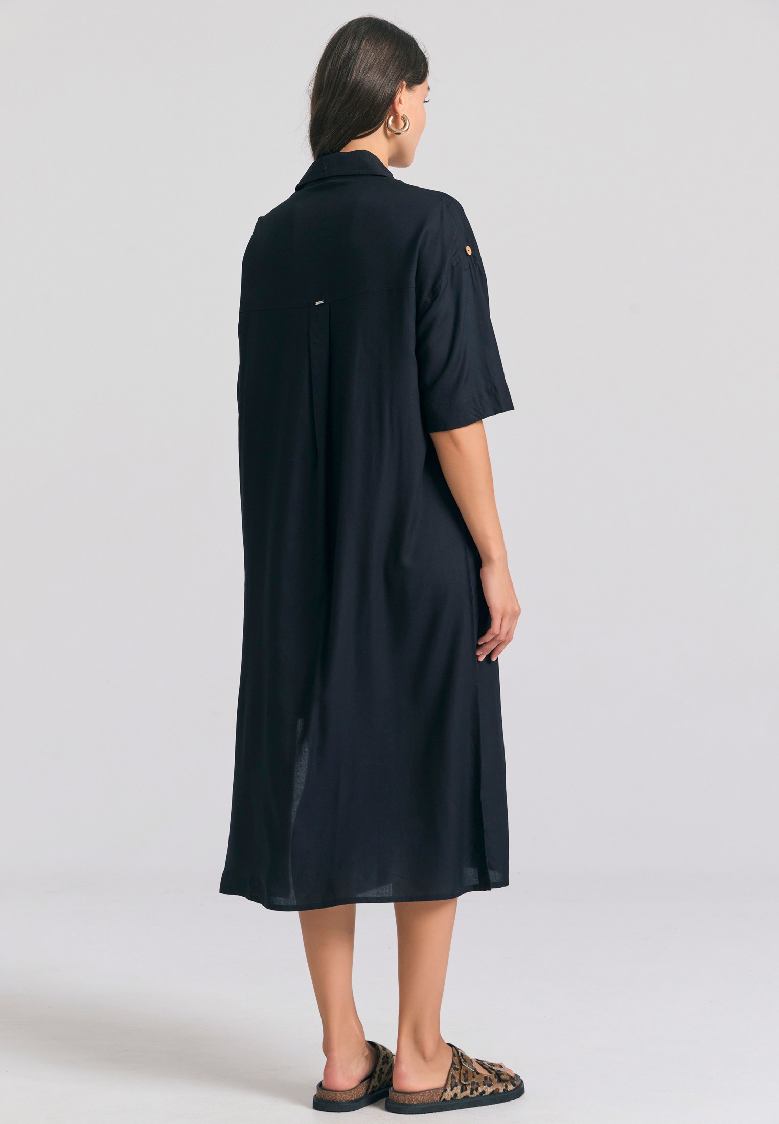 Oversized μάξι σεμιζιέ φόρεμα σε boho look