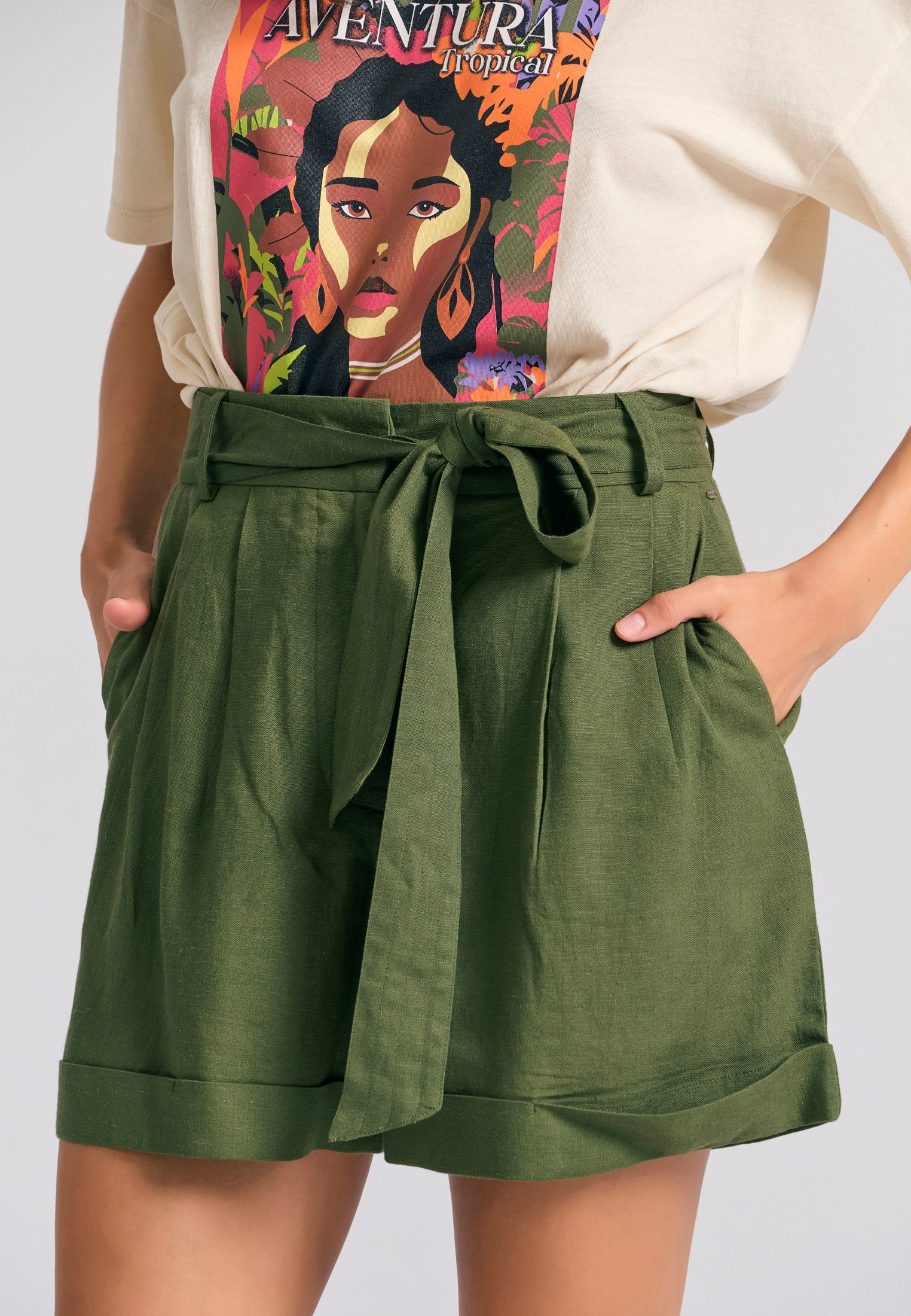 Women's Shorts Funky Buddha Khaki