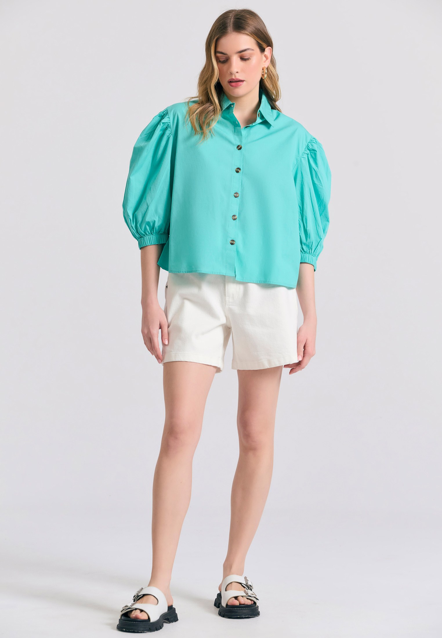 Women's Shirts Funky Buddha Green