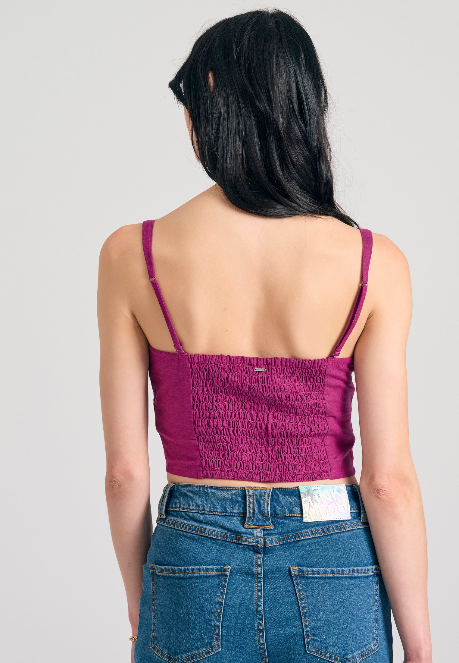 Women's Crop Tops Funky Buddha Purple