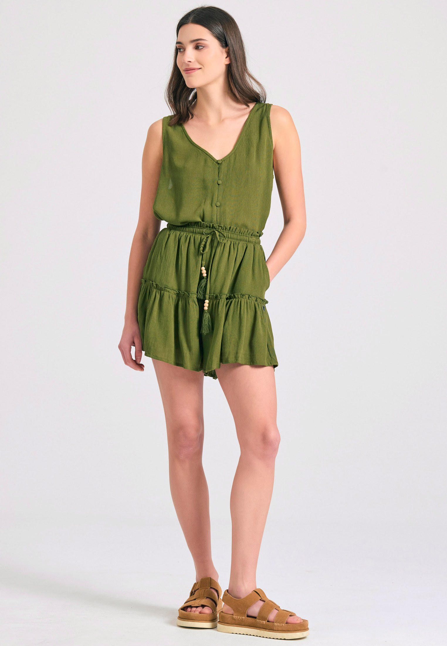 Women's Shorts Funky Buddha Green