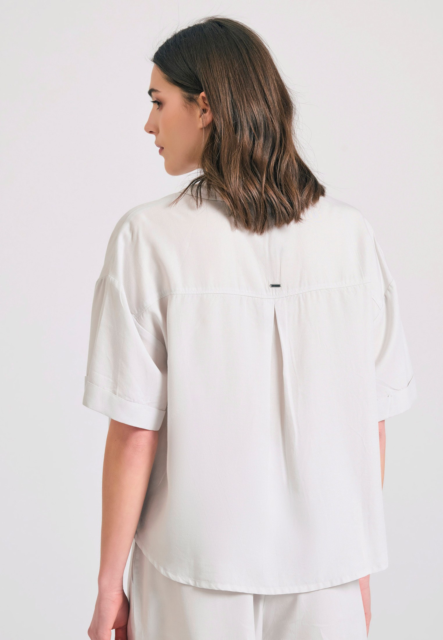 Loose fit lyocell garment dyed πουκάμισο