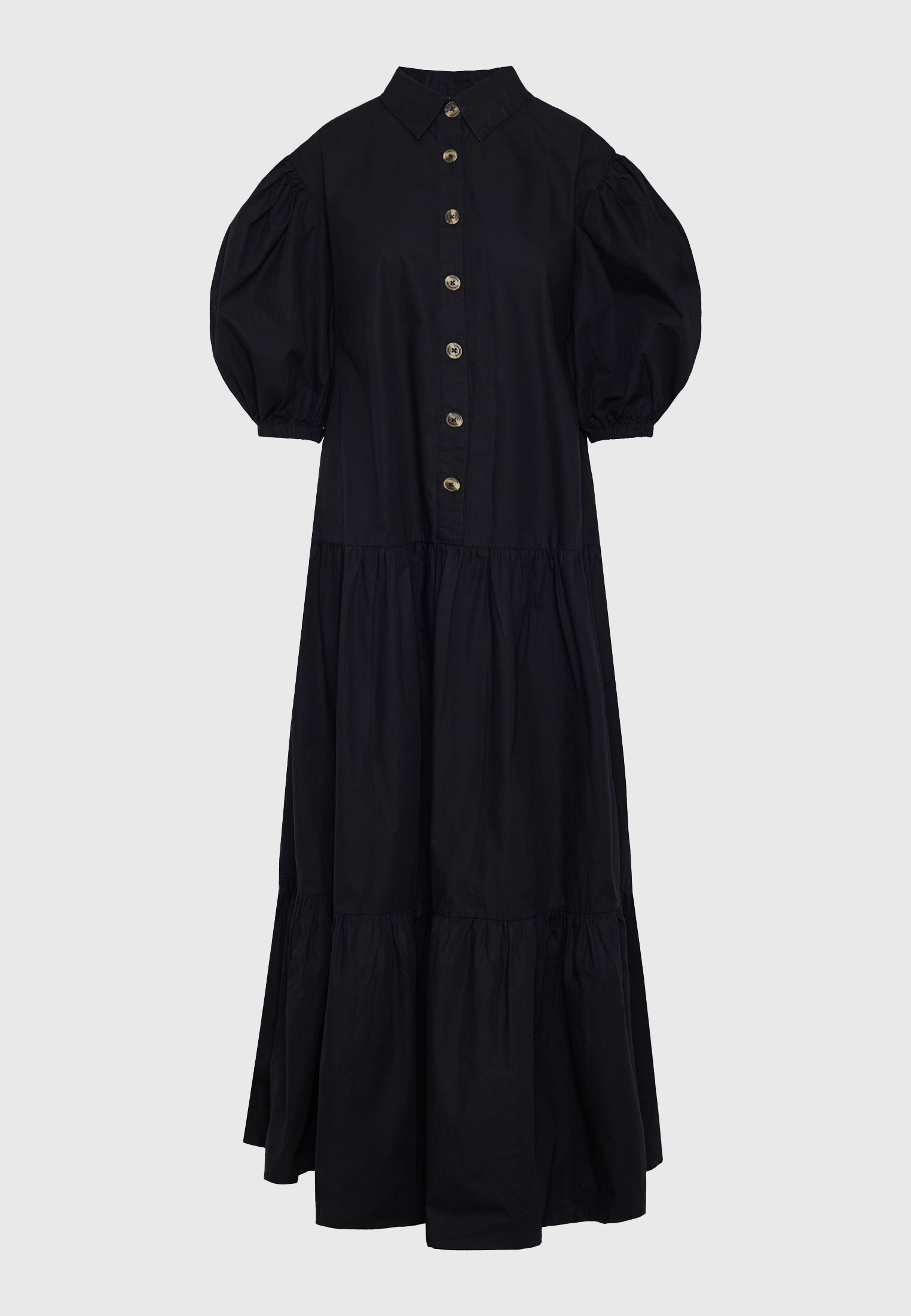 Μάξι σεμιζιέ φόρεμα με βολάν φωτογραφία