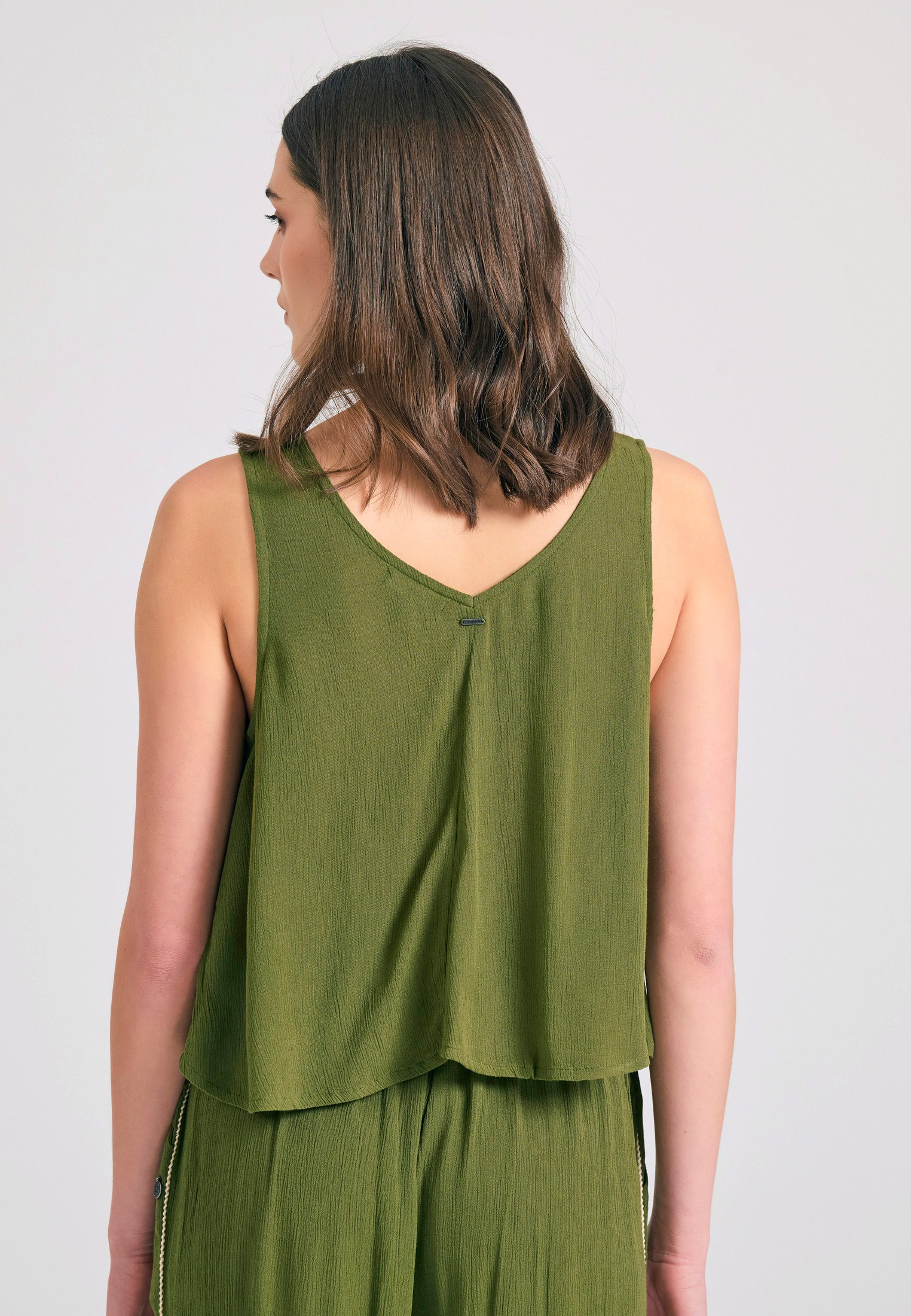 Women's Sleeveless Tops Funky Buddha Green
