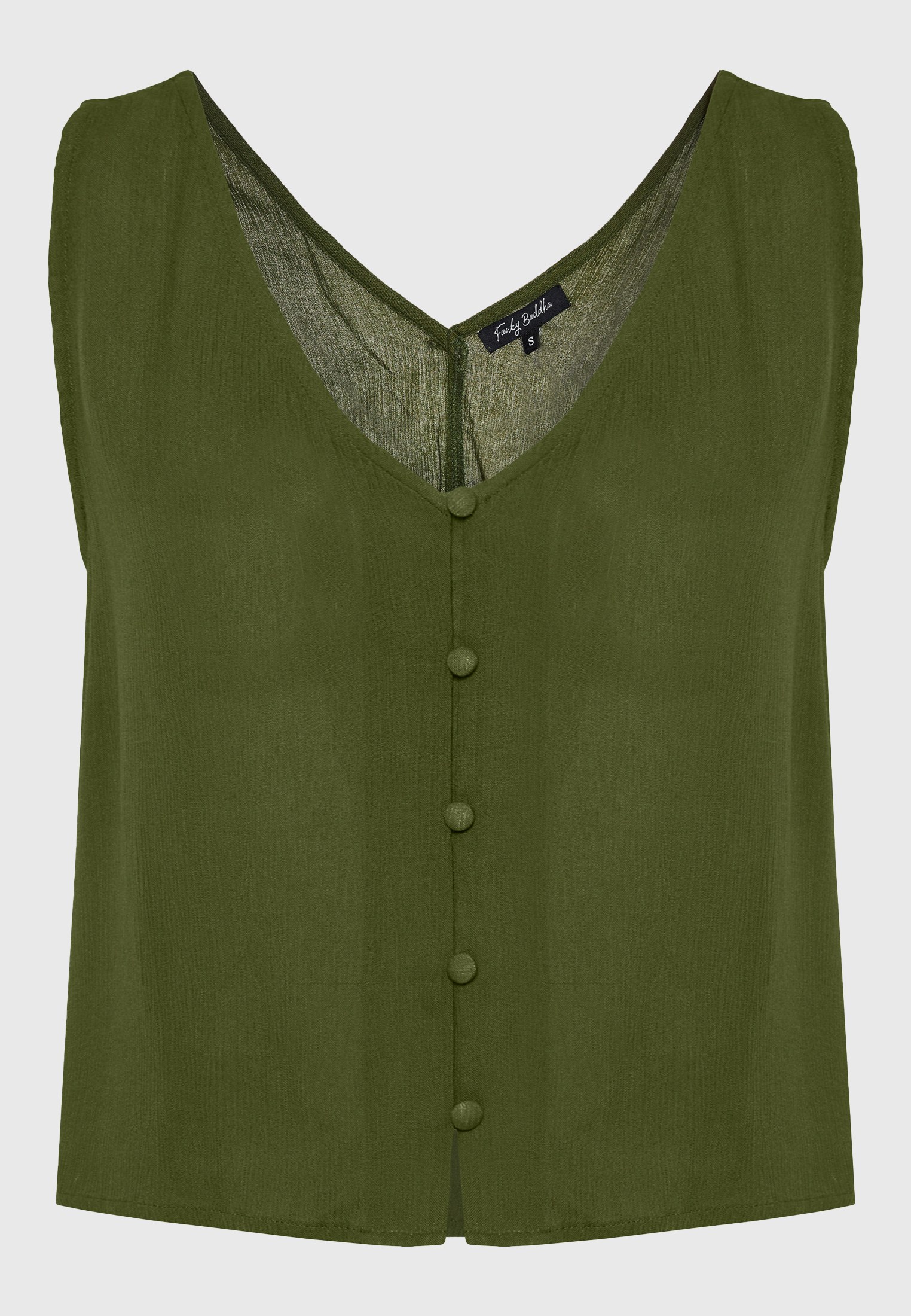 Women's Sleeveless Tops Funky Buddha Green