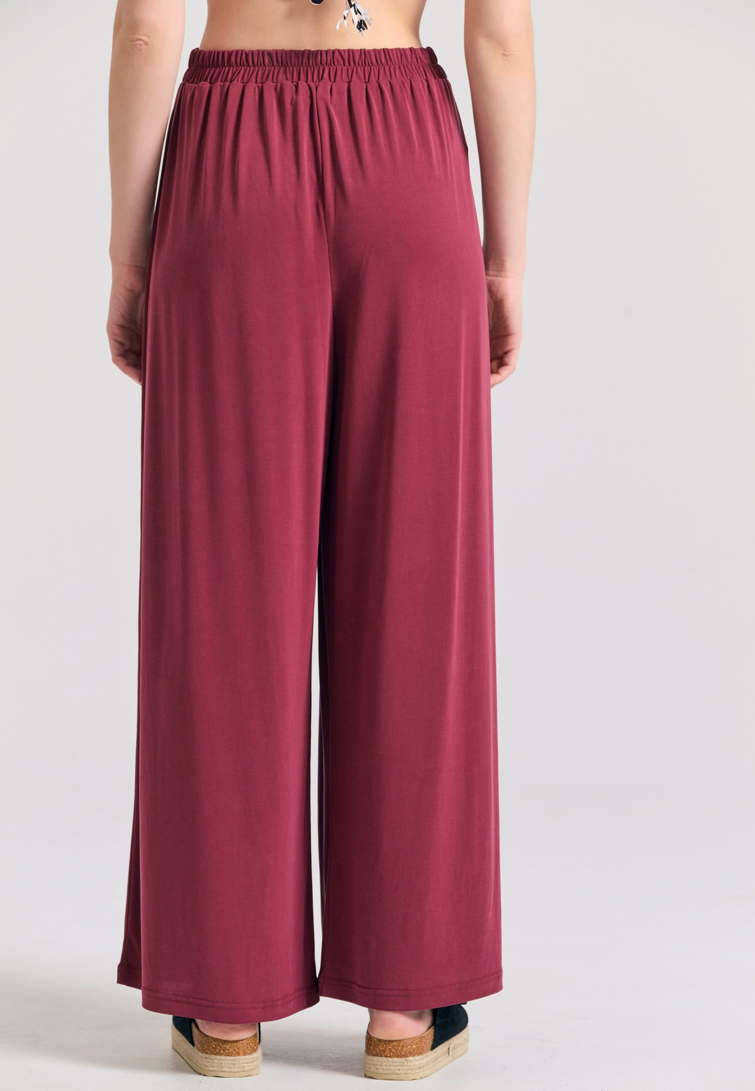 Wide leg παντελόνα με δέσιμο με κορδόνι φωτογραφία