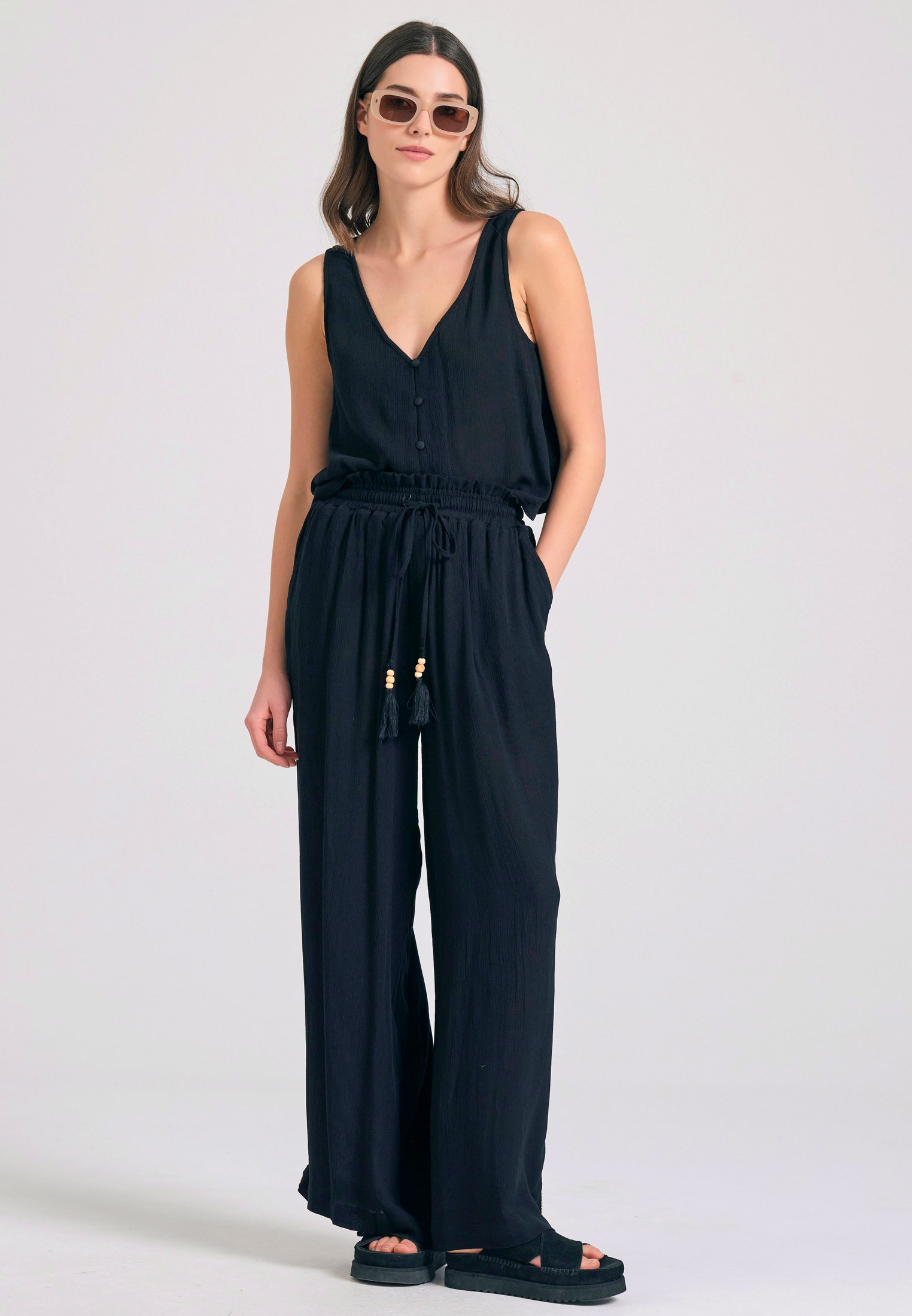 Women's Trousers Funky Buddha Black