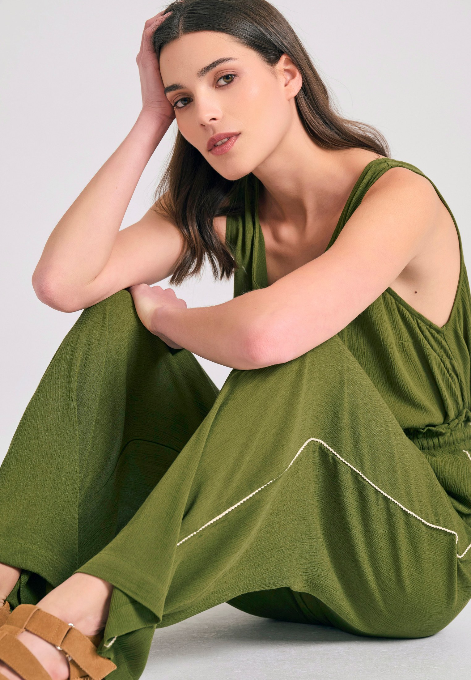 Women's Trousers Funky Buddha Green