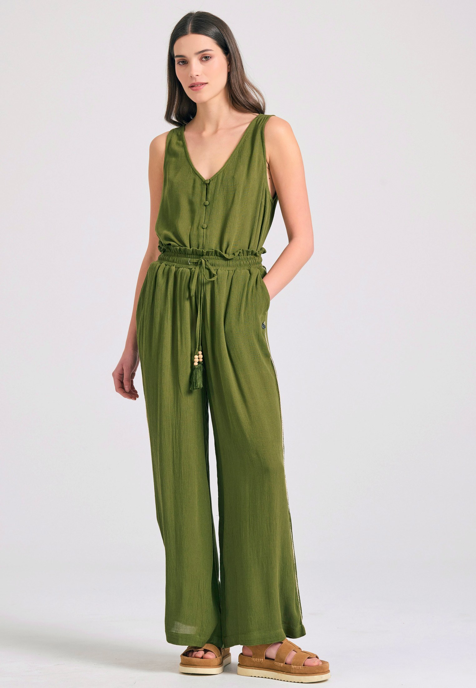 Women's Trousers Funky Buddha Green