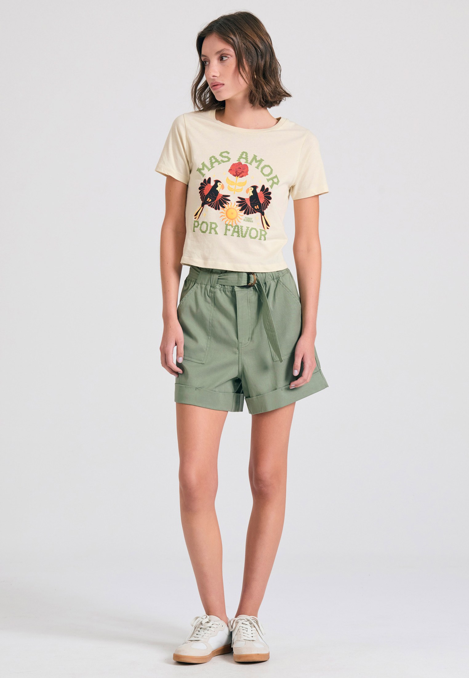 Women's Shorts Funky Buddha Green